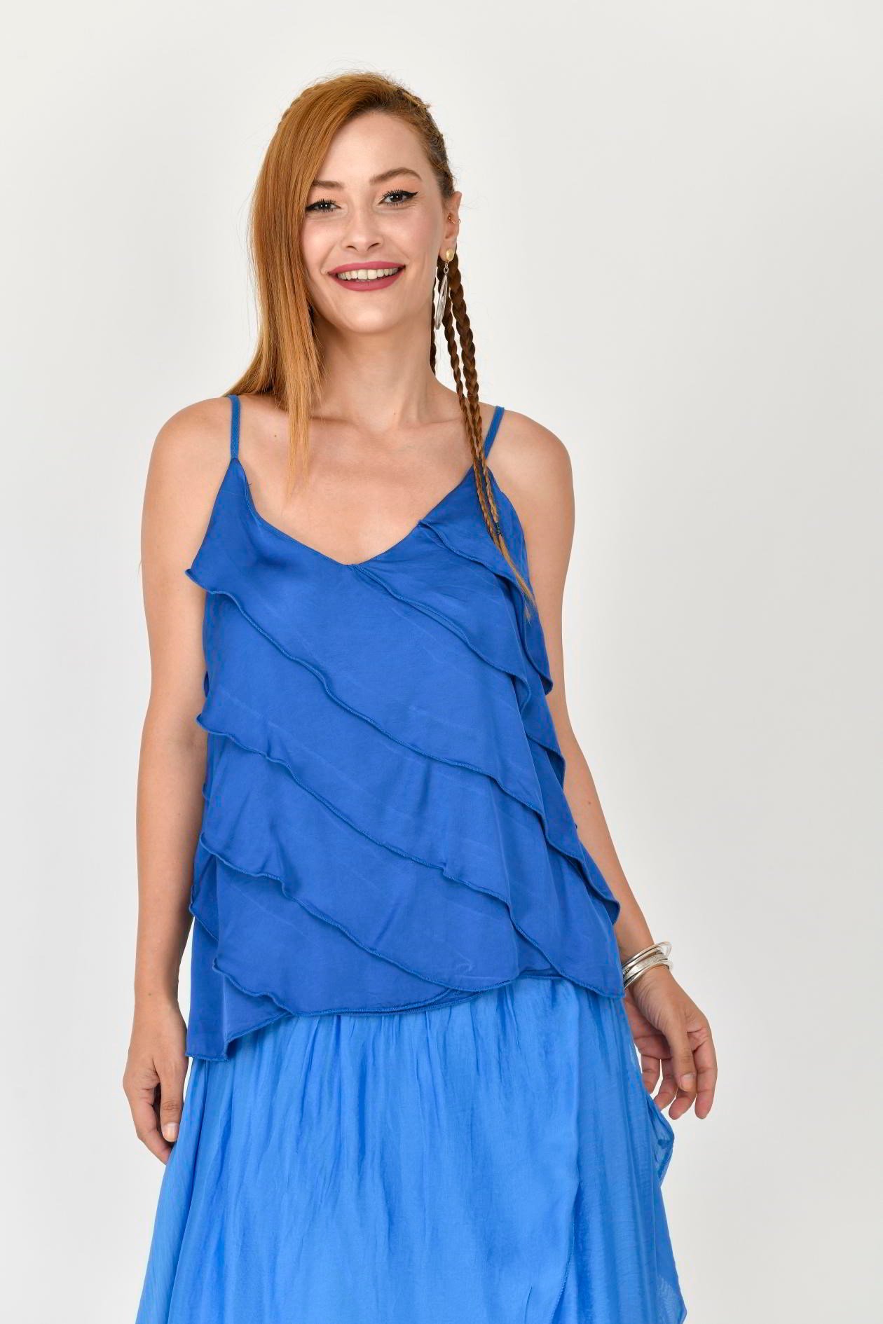 22359 KAT KAT İP ASKILI BLUZ