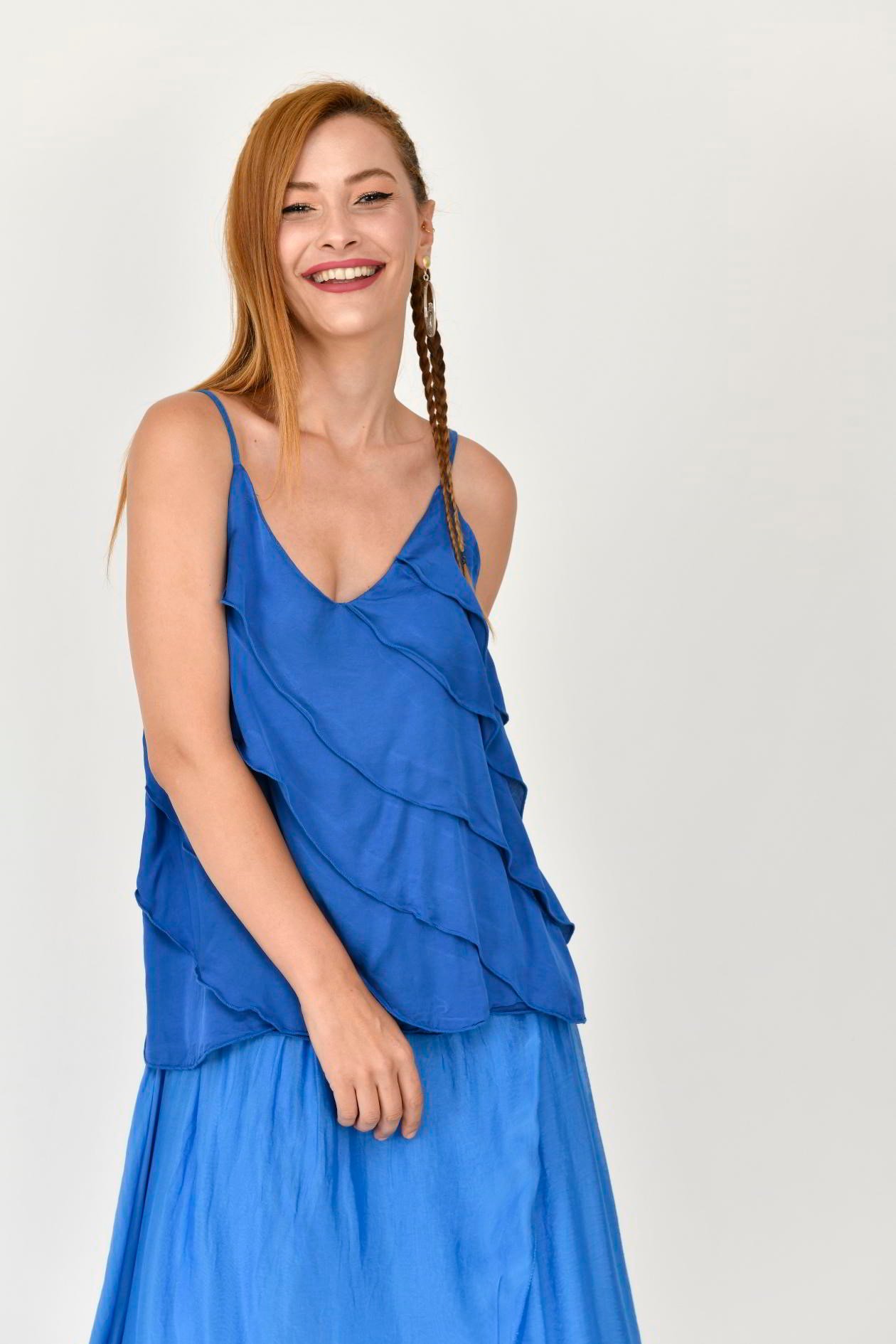 22359 KAT KAT İP ASKILI BLUZ