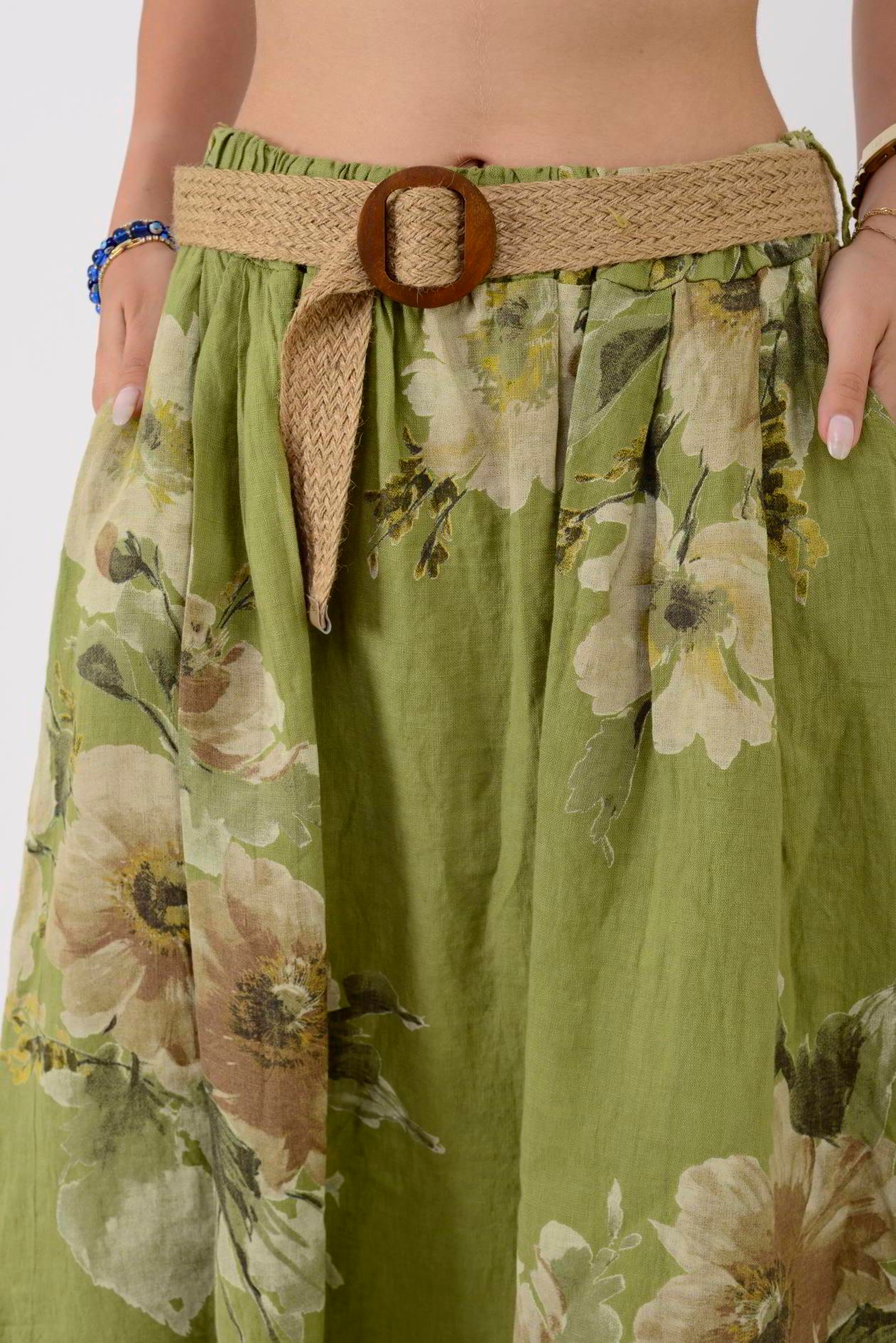 24234 LOVA ÇİÇEK DESEN 2'Lİ KETEN TAKIM