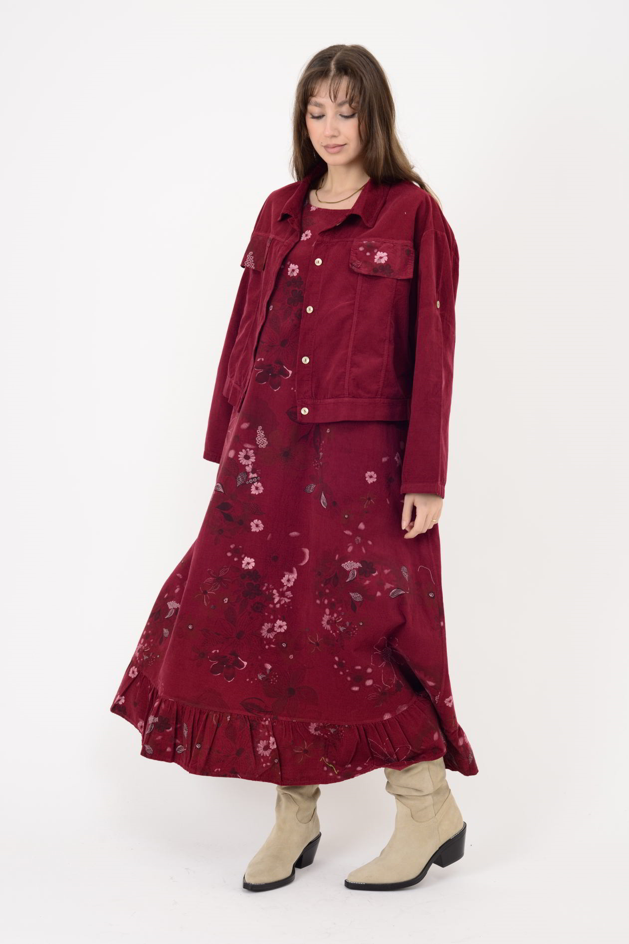 25001 FİTİLLİ KADİFE 2'Lİ TAKIM ELBİSE