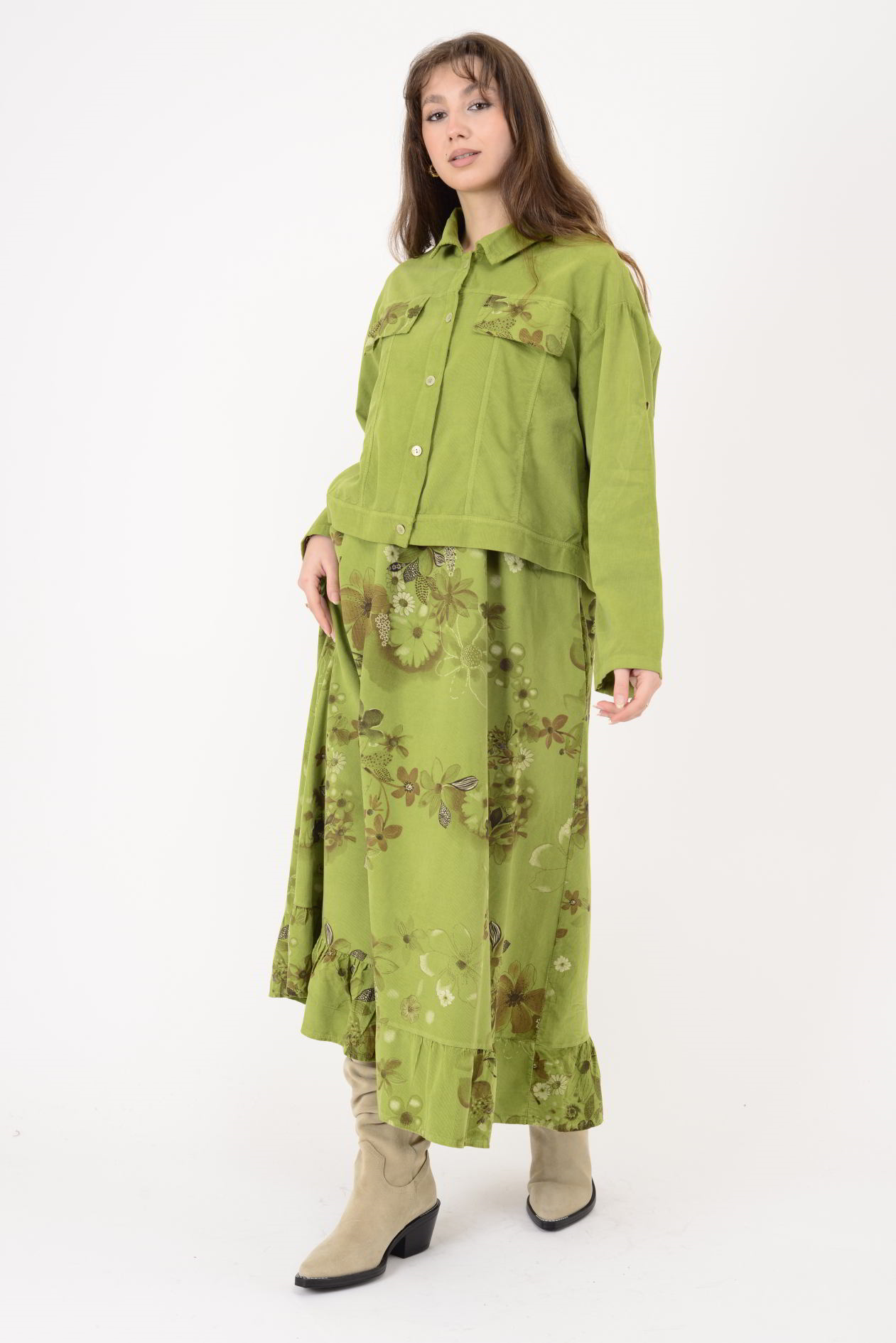 25001 FİTİLLİ KADİFE 2'Lİ TAKIM ELBİSE