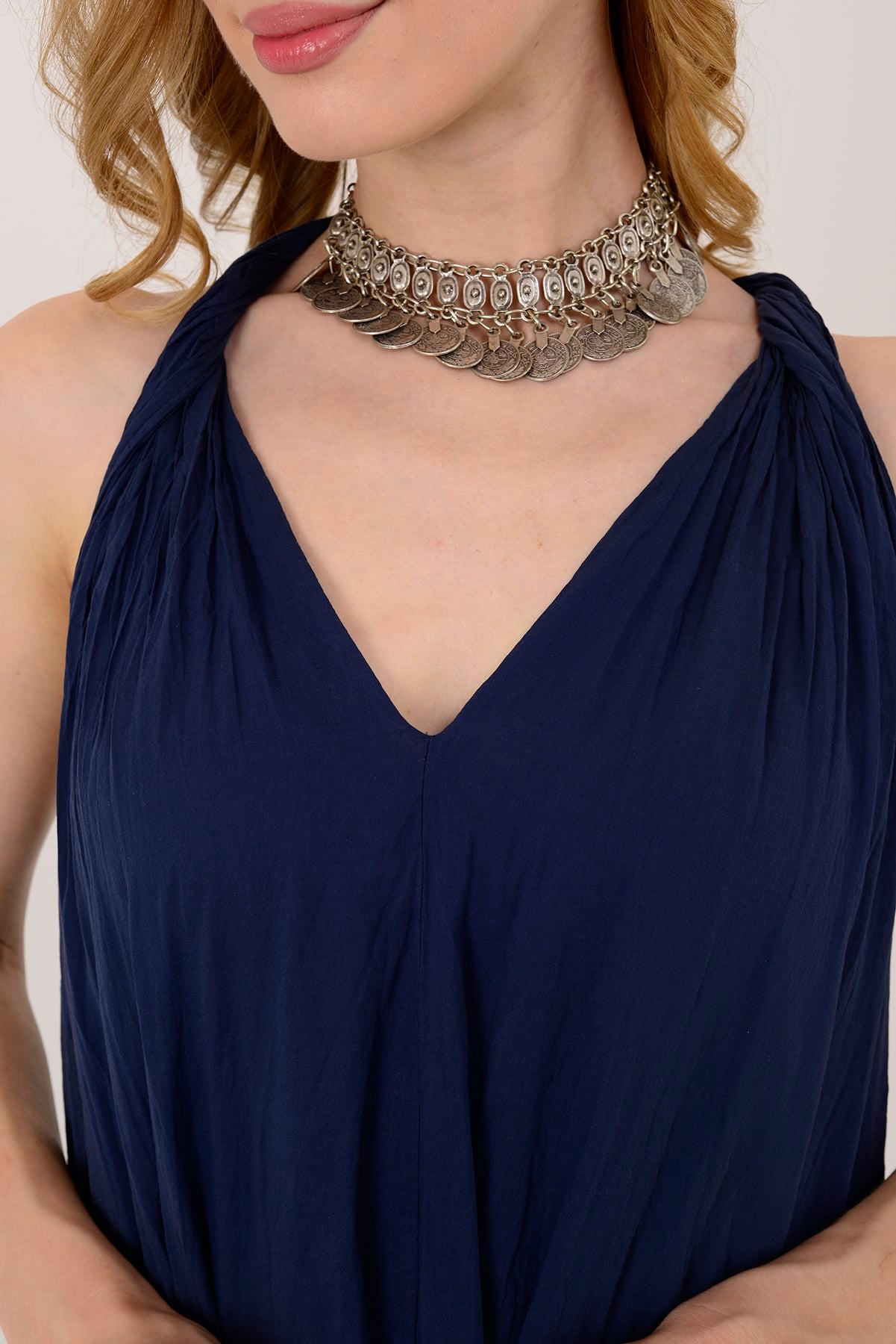 25406 GLAM HALTER YAKA ELBİSE