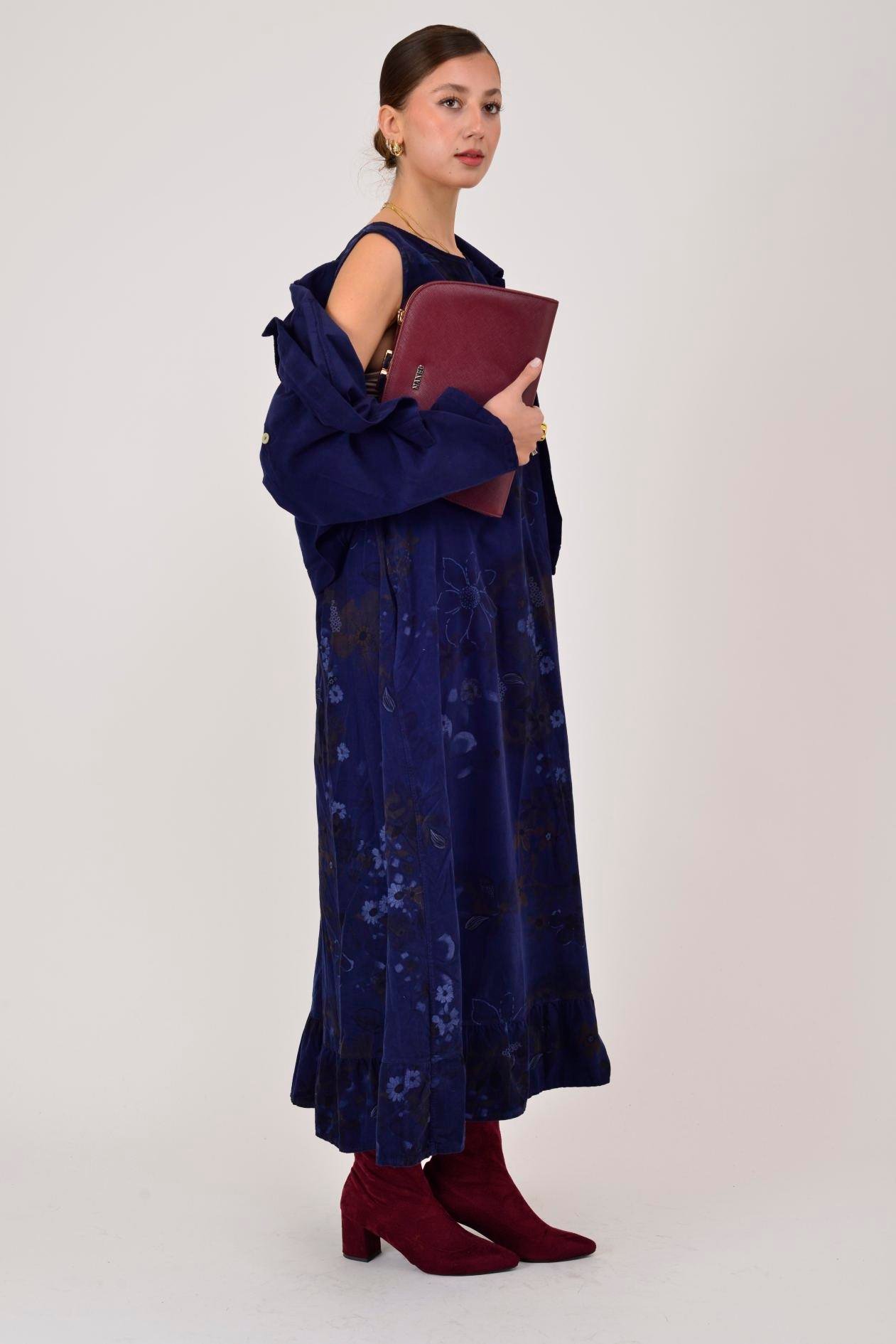 25492 FİTİLLİ KADİFE 2'Lİ TAKIM ELBİSE