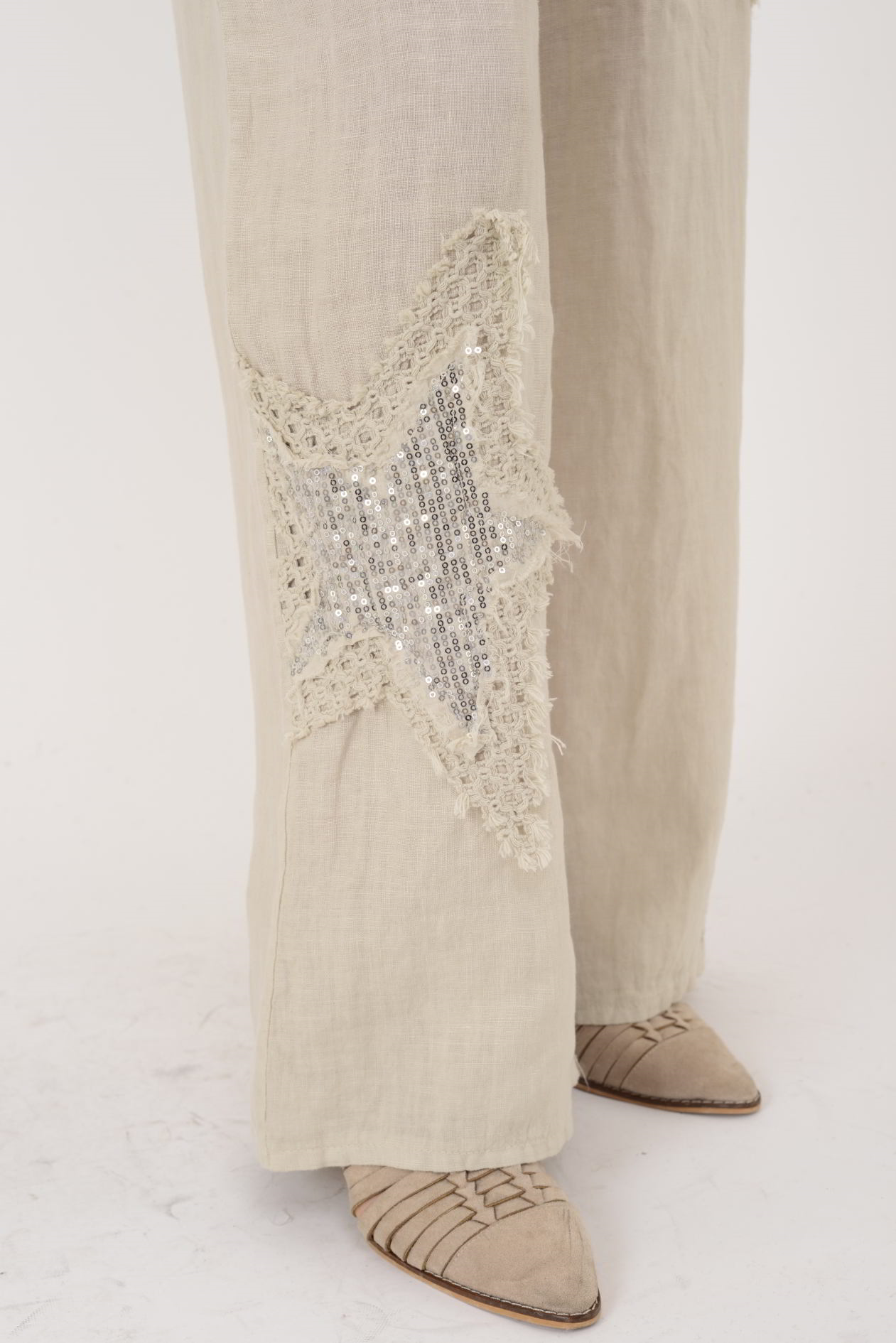 25577 STAR PAYET DETAYLI 2'Lİ KETEN TAKIM