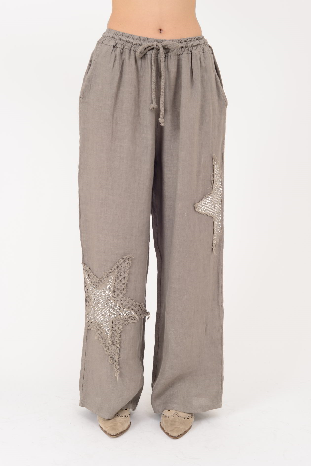 25577 STAR PAYET DETAYLI 2'Lİ KETEN TAKIM