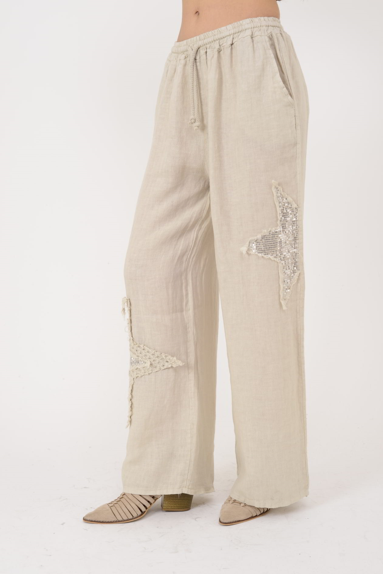 25577 STAR PAYET DETAYLI 2'Lİ KETEN TAKIM