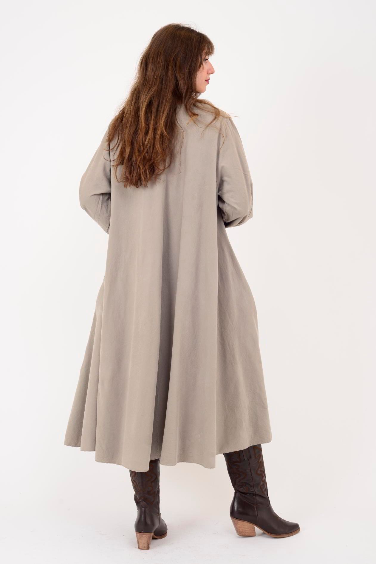 2752 LOVA BALON KOL DETAYLI V YAKA KADİFE ELBİSE