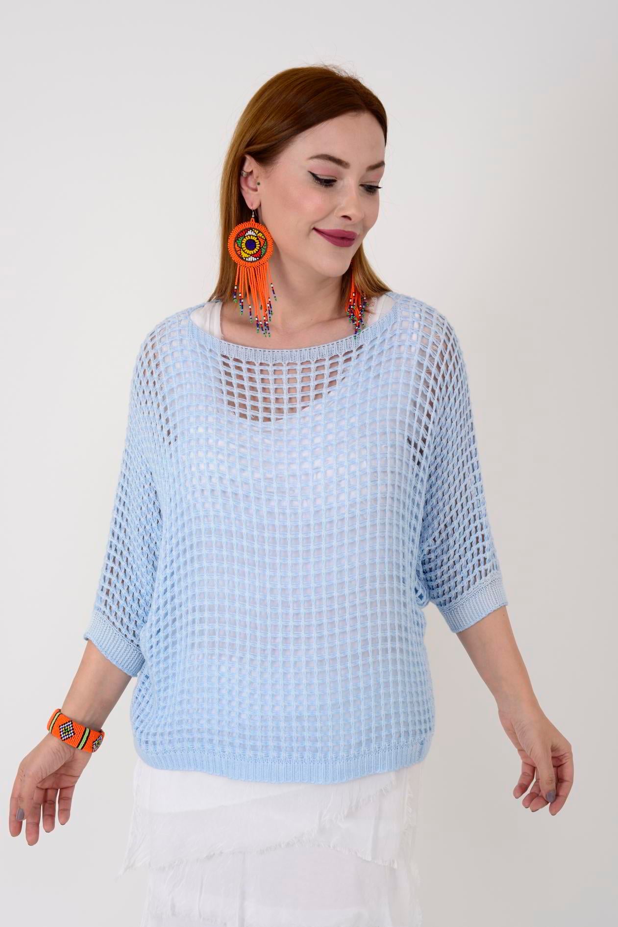27620 DÜZ DESEN MERSERİZE BLUZ