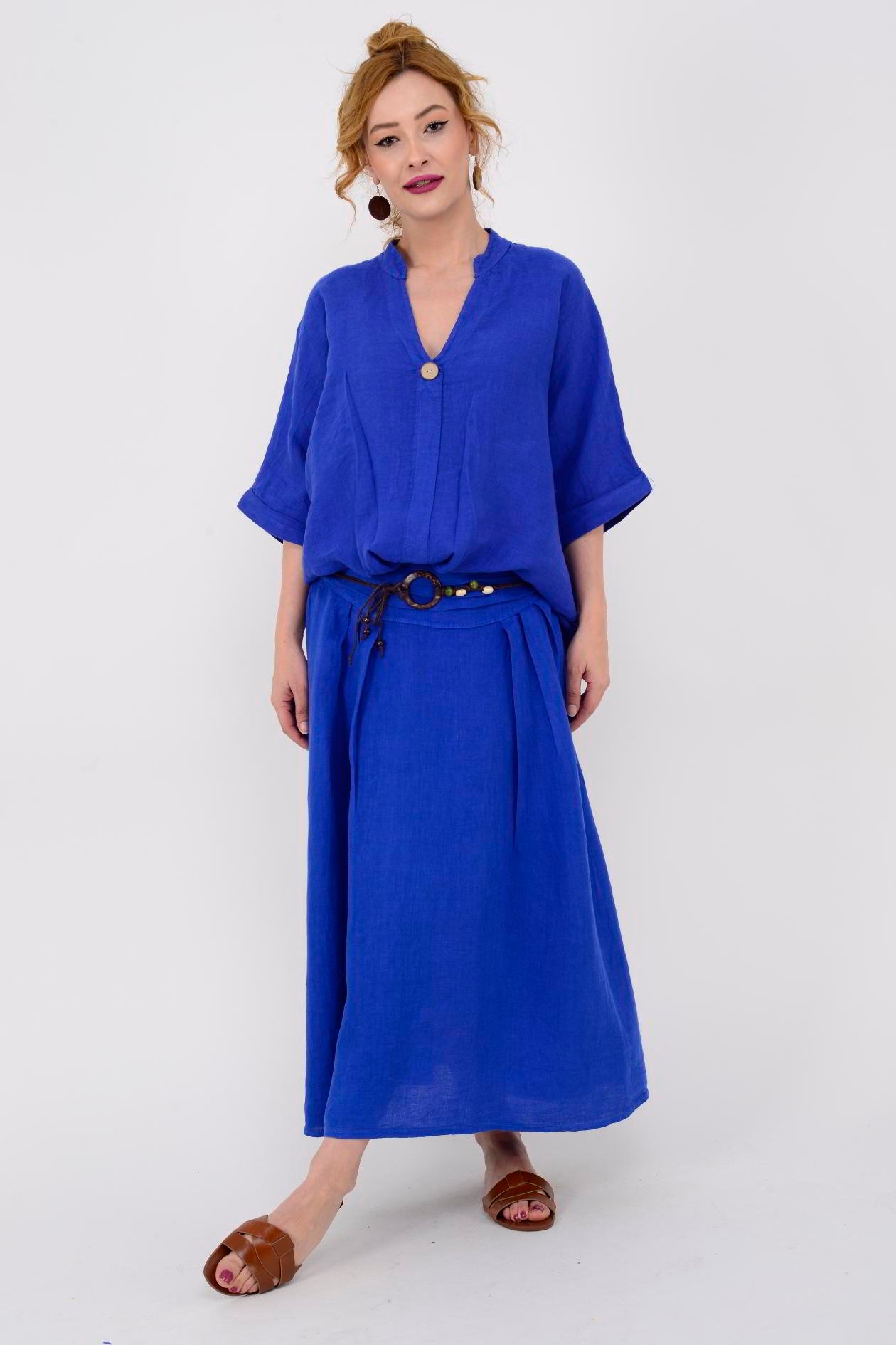 3120 SHIKA DÜĞME DETAYLI 2'Lİ KETEN TAKIM