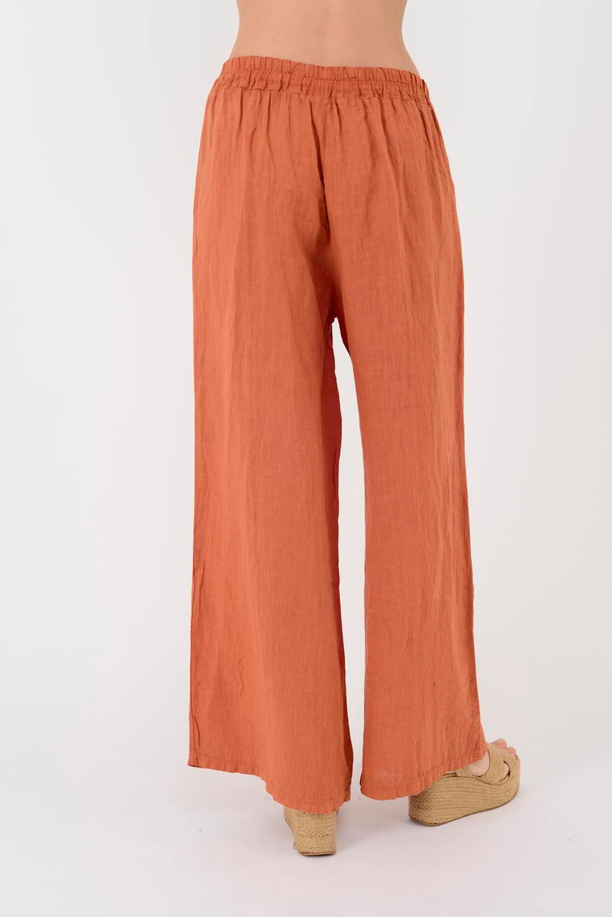 31507 GİZLİ CEP LASTİKLİ KETEN PANTOLON