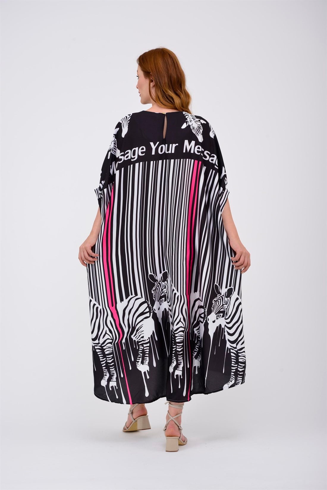33303 LİNE ZEBRA DESEN ELBİSE