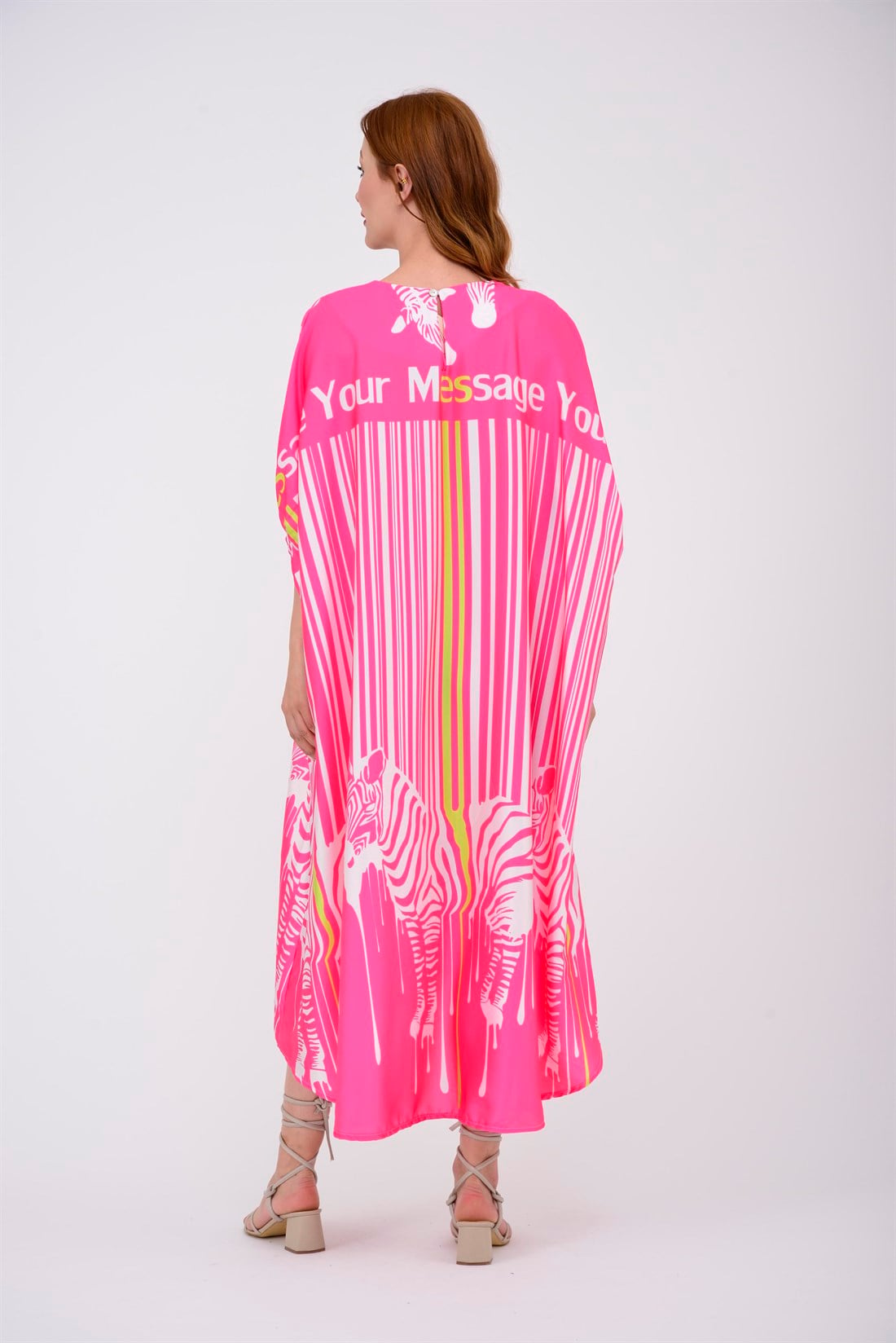 33303 LİNE ZEBRA DESEN ELBİSE
