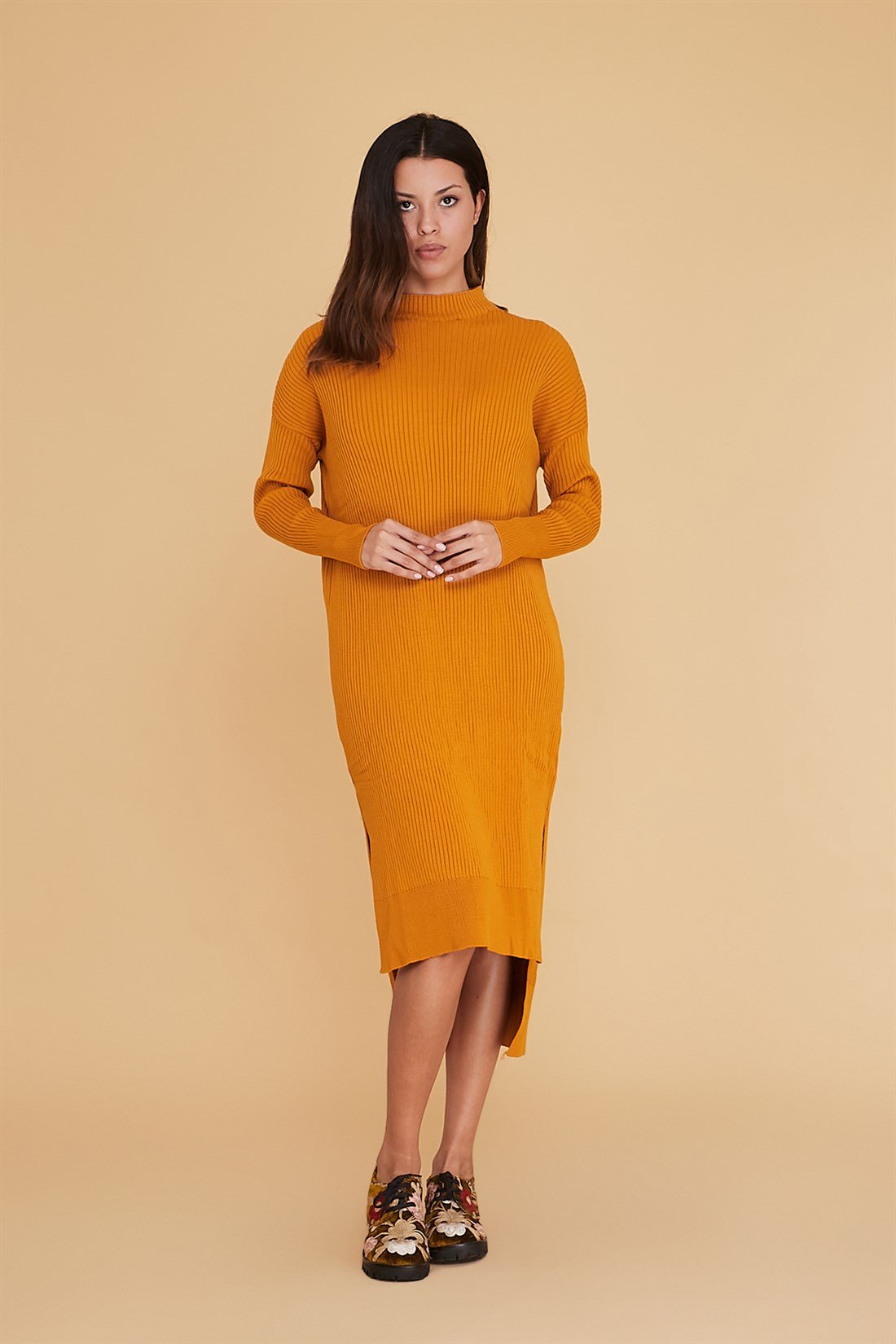 3504 BALIKÇI YAKA TRİKO ELBİSE