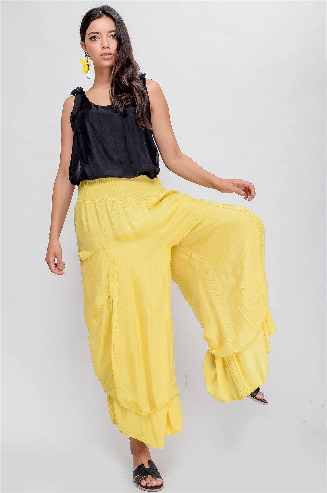 8542 DERİN CEPLİ İPEK PANTOLON