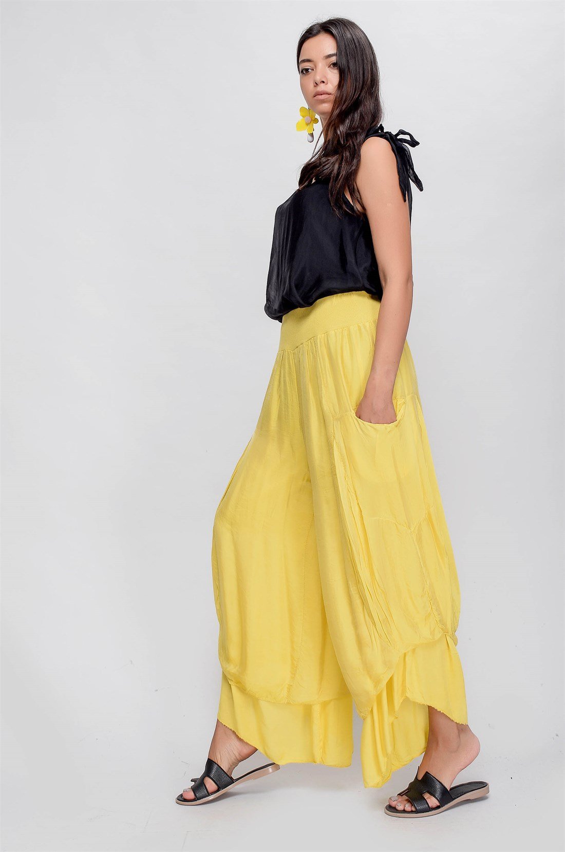 8542 DERİN CEPLİ İPEK PANTOLON