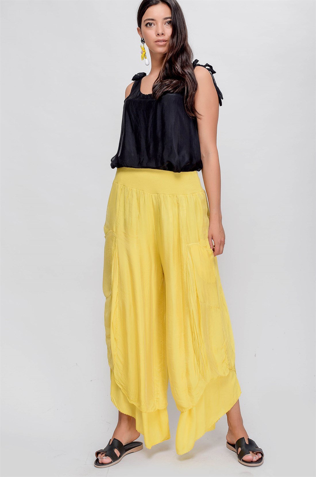 8542 DERİN CEPLİ İPEK PANTOLON