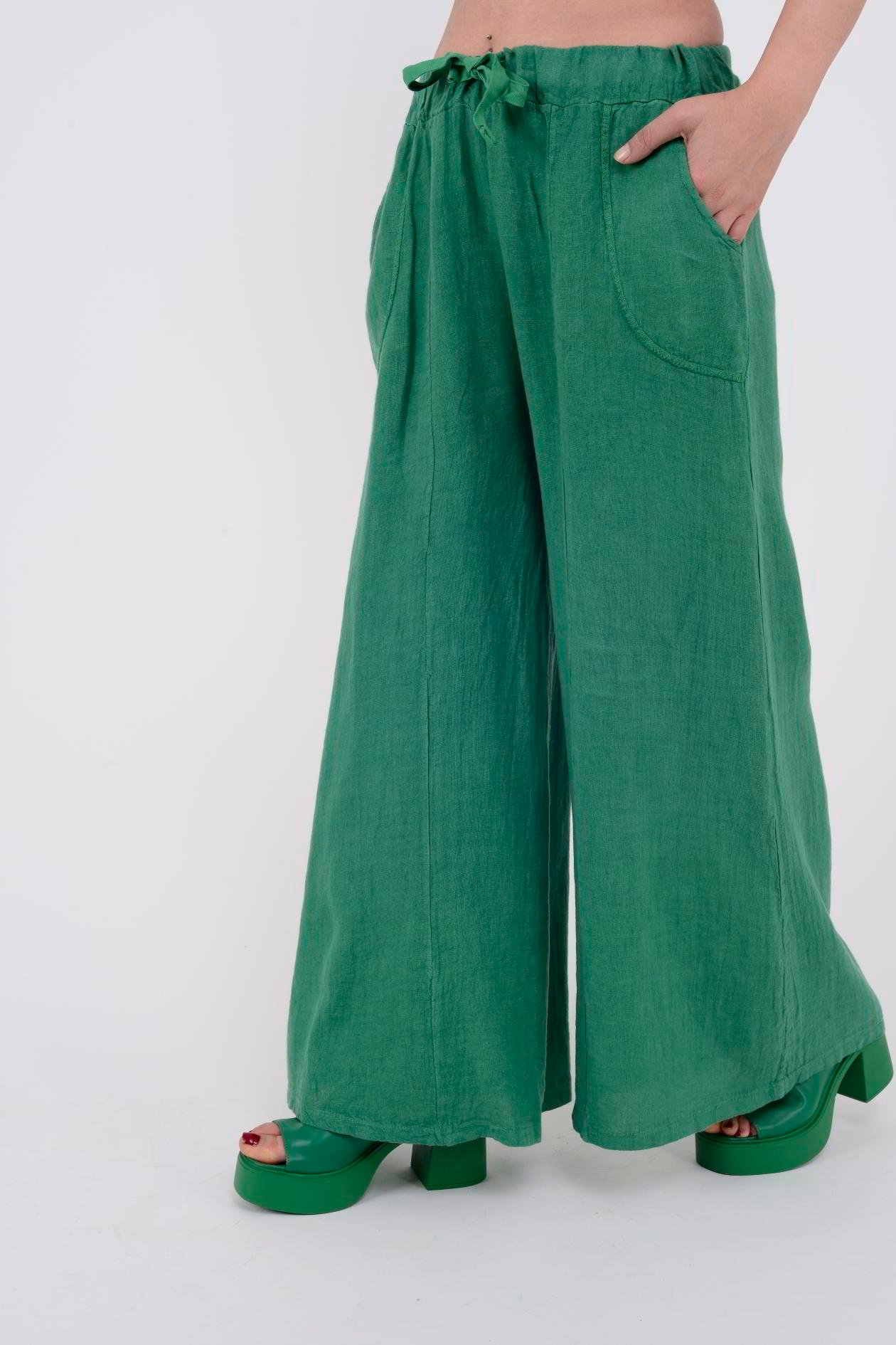 3827 DÜZ KETEN PANTOLON