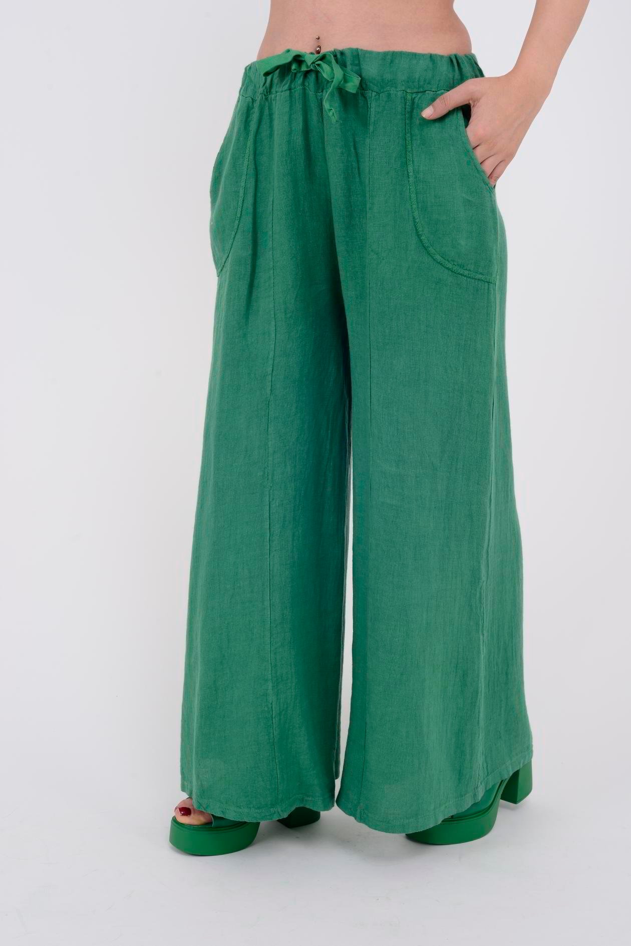 3827 DÜZ KETEN PANTOLON