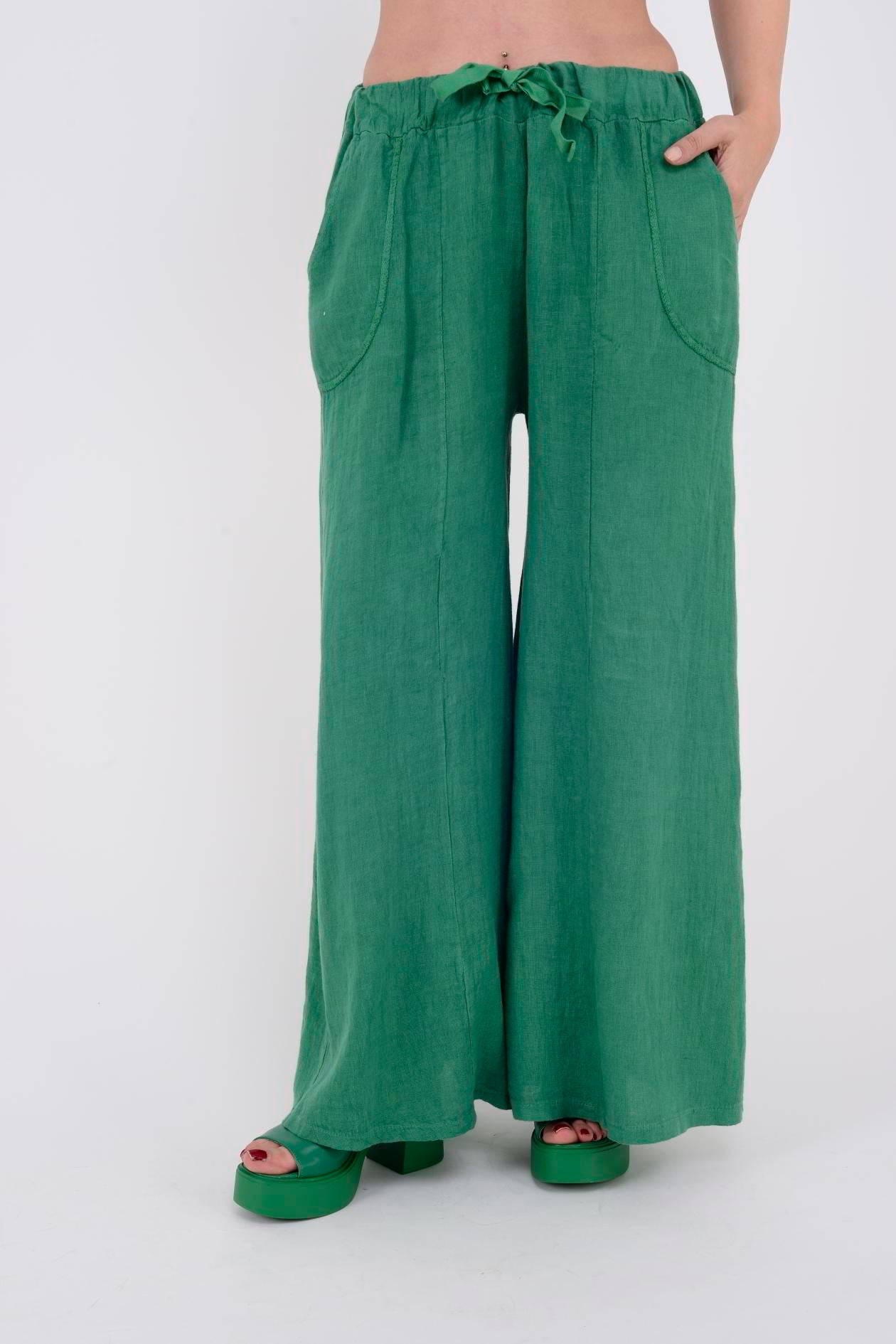 3827 DÜZ KETEN PANTOLON