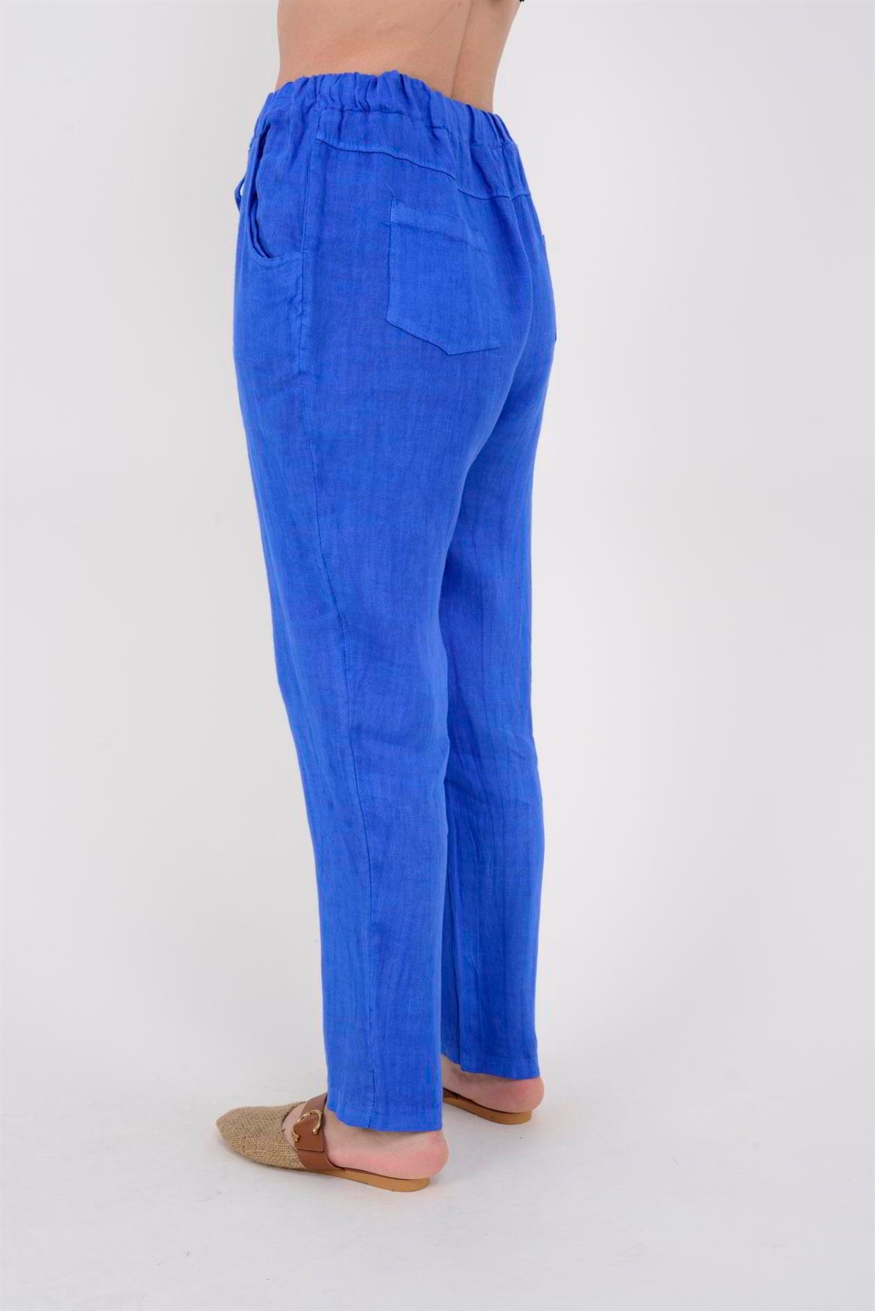 3928 DÜZ KETEN PANTOLON
