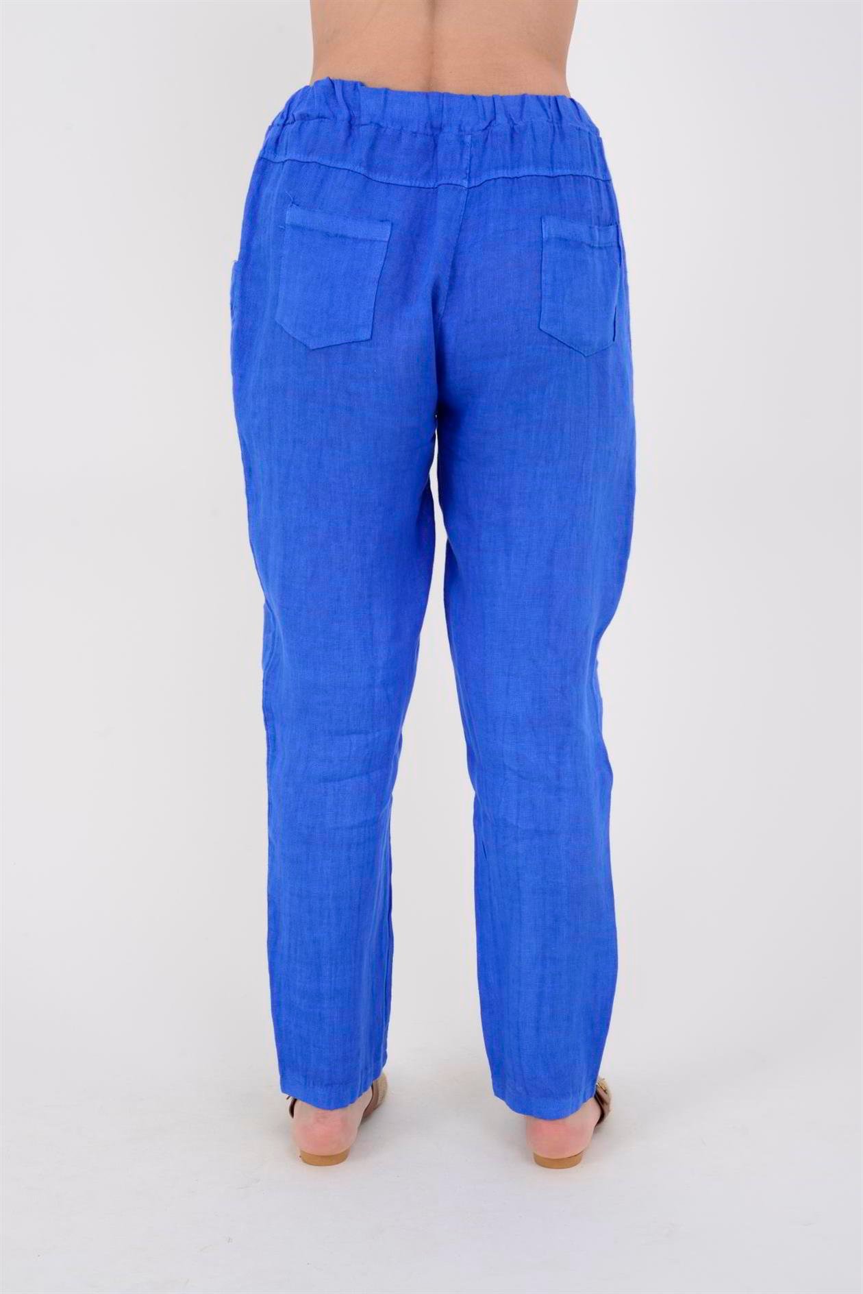 3928 DÜZ KETEN PANTOLON