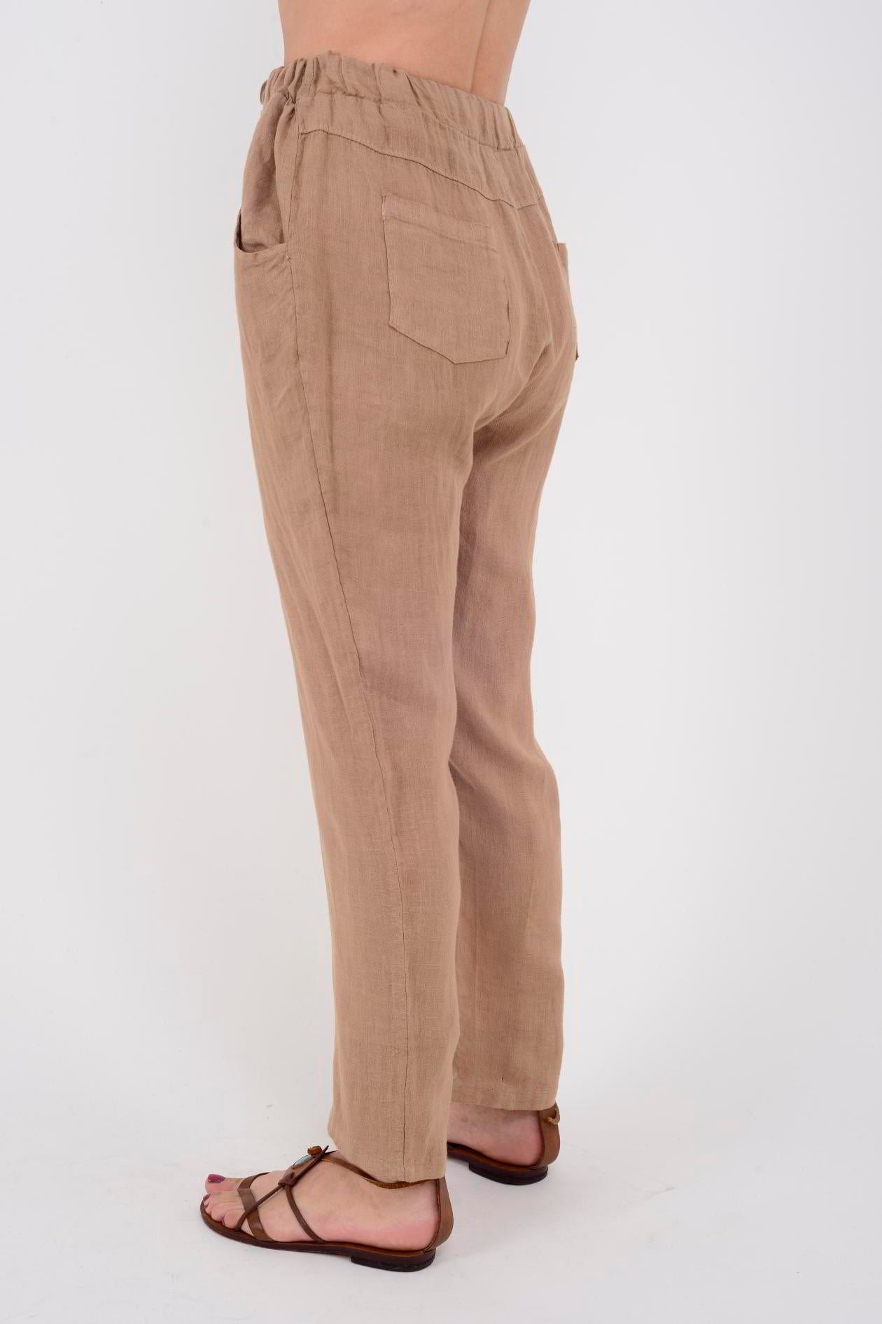 3928 DÜZ KETEN PANTOLON