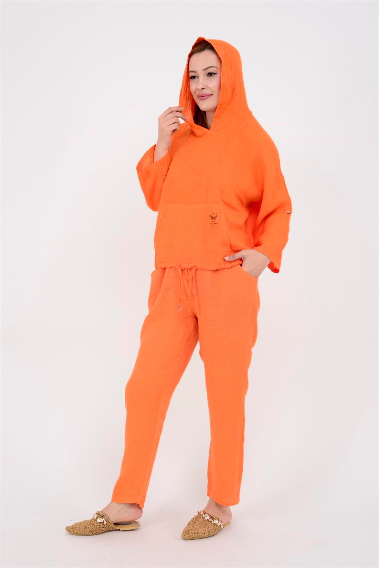 3928 DÜZ KETEN PANTOLON