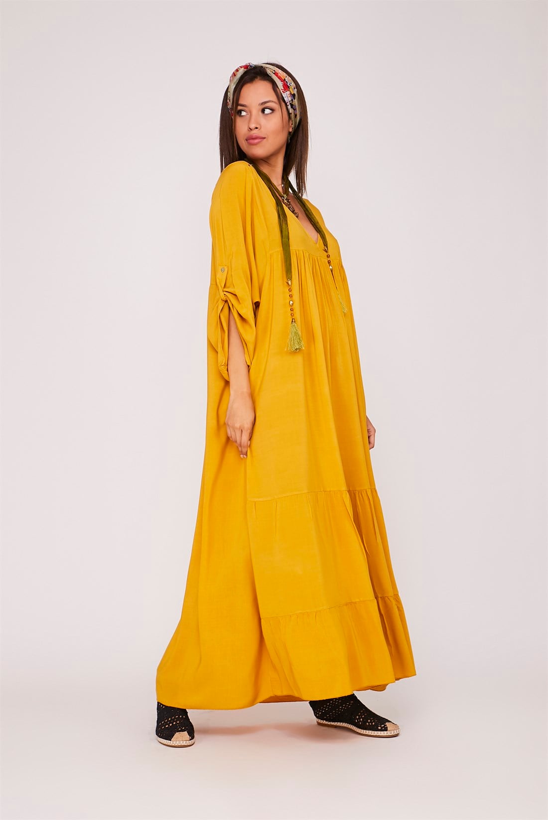 4972  V YAKA BOHO ELBİSE