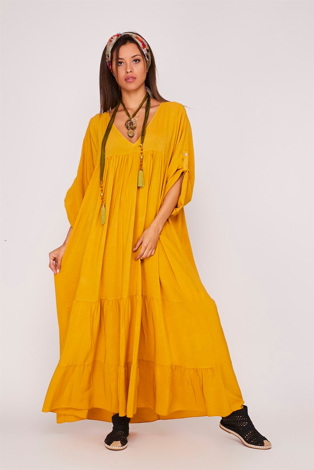 4972  V YAKA BOHO ELBİSE
