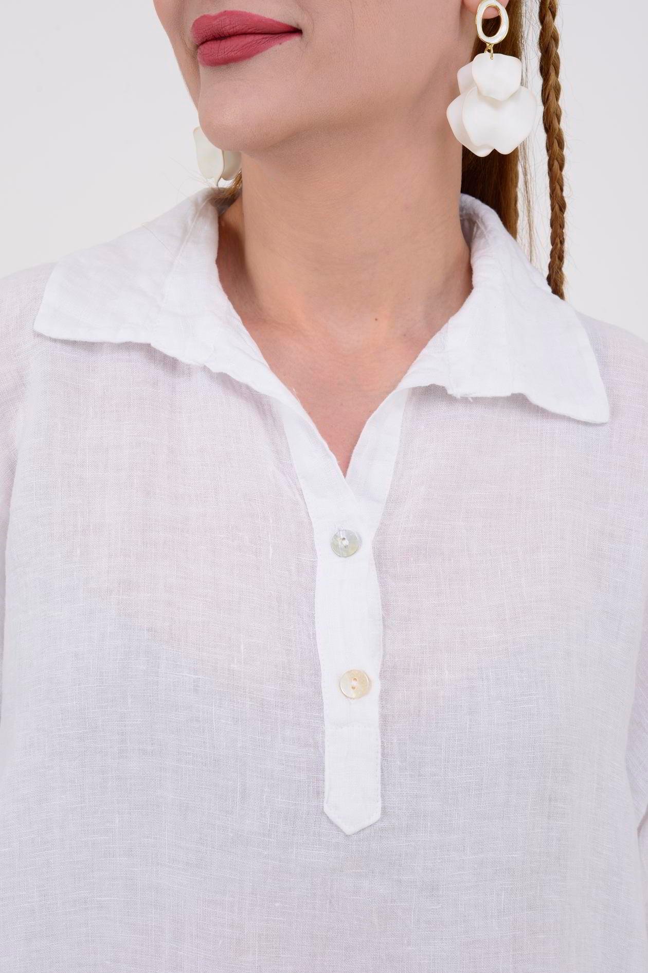 5031 POLO YAKA KETEN ELBİSE
