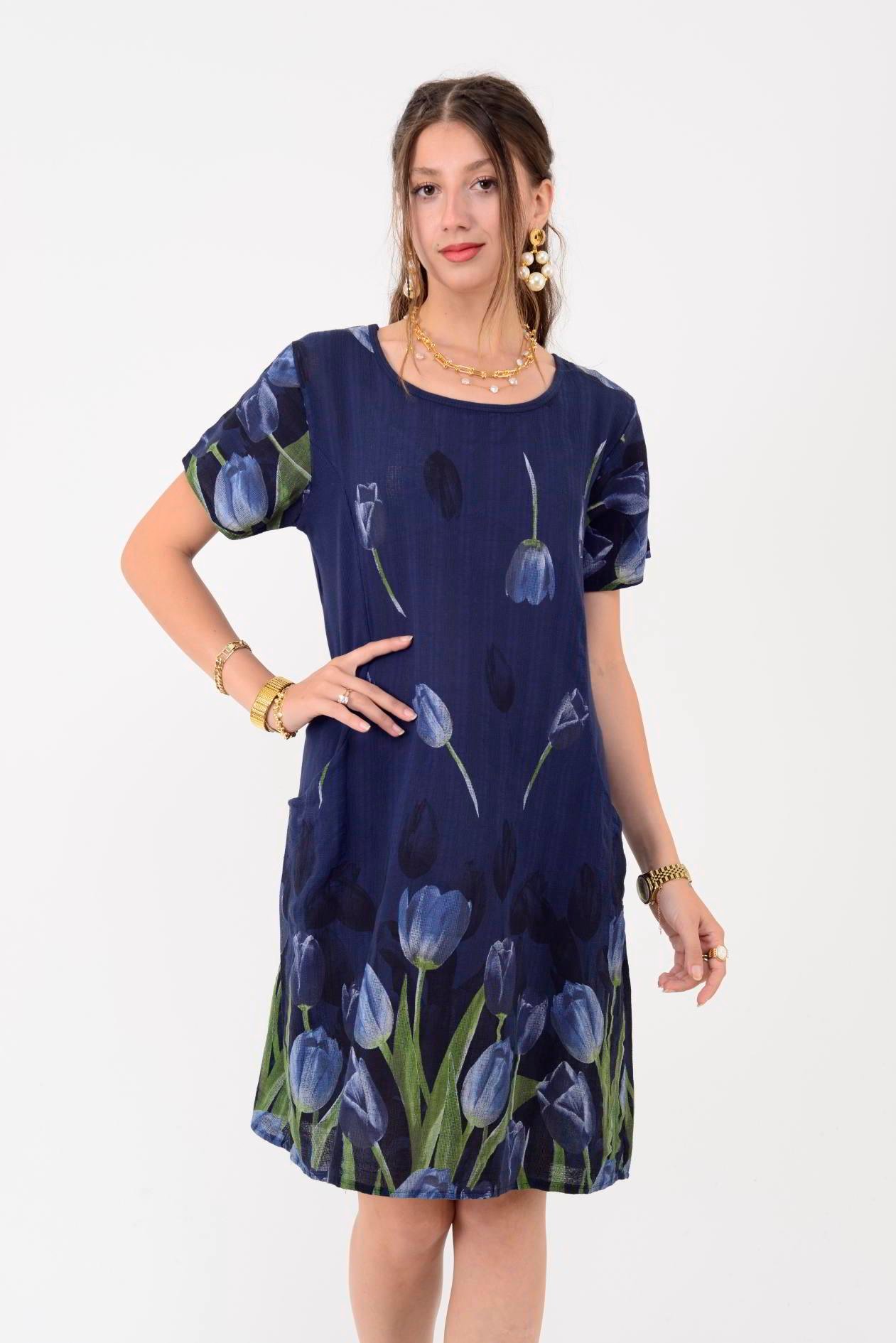 51017 LALE DESEN KISA ELBİSE