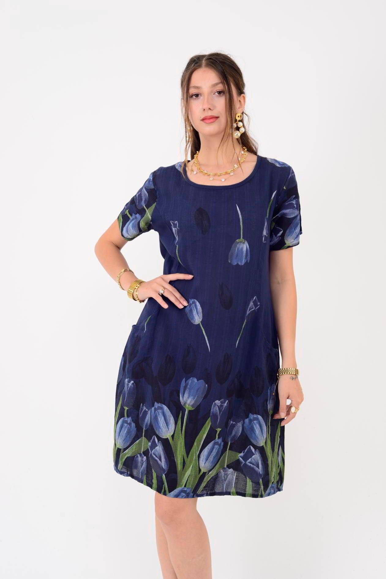 51017 LALE DESEN KISA ELBİSE
