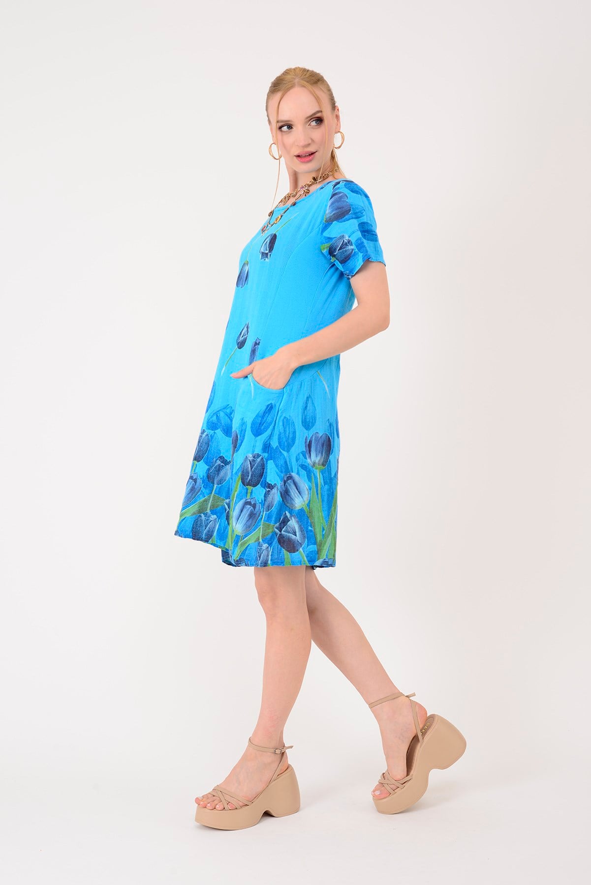 51017 LALE DESEN KISA ELBİSE