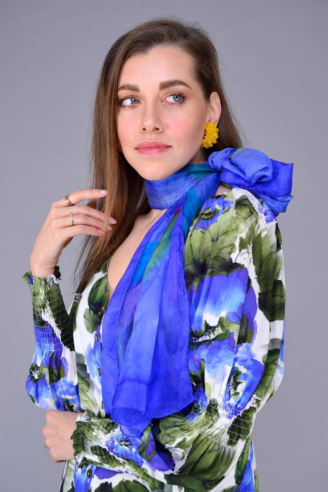 520 GİPE KOLLU KALP YAKA CHIC ELBİSE