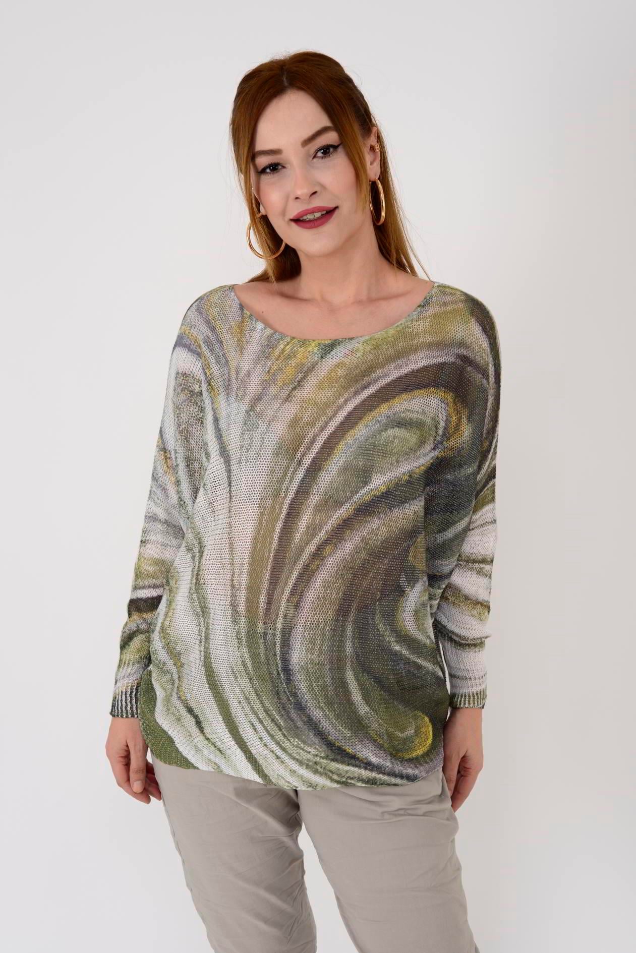 52000-38 MERRY DALGA DESEN MERSERİZE BLUZ