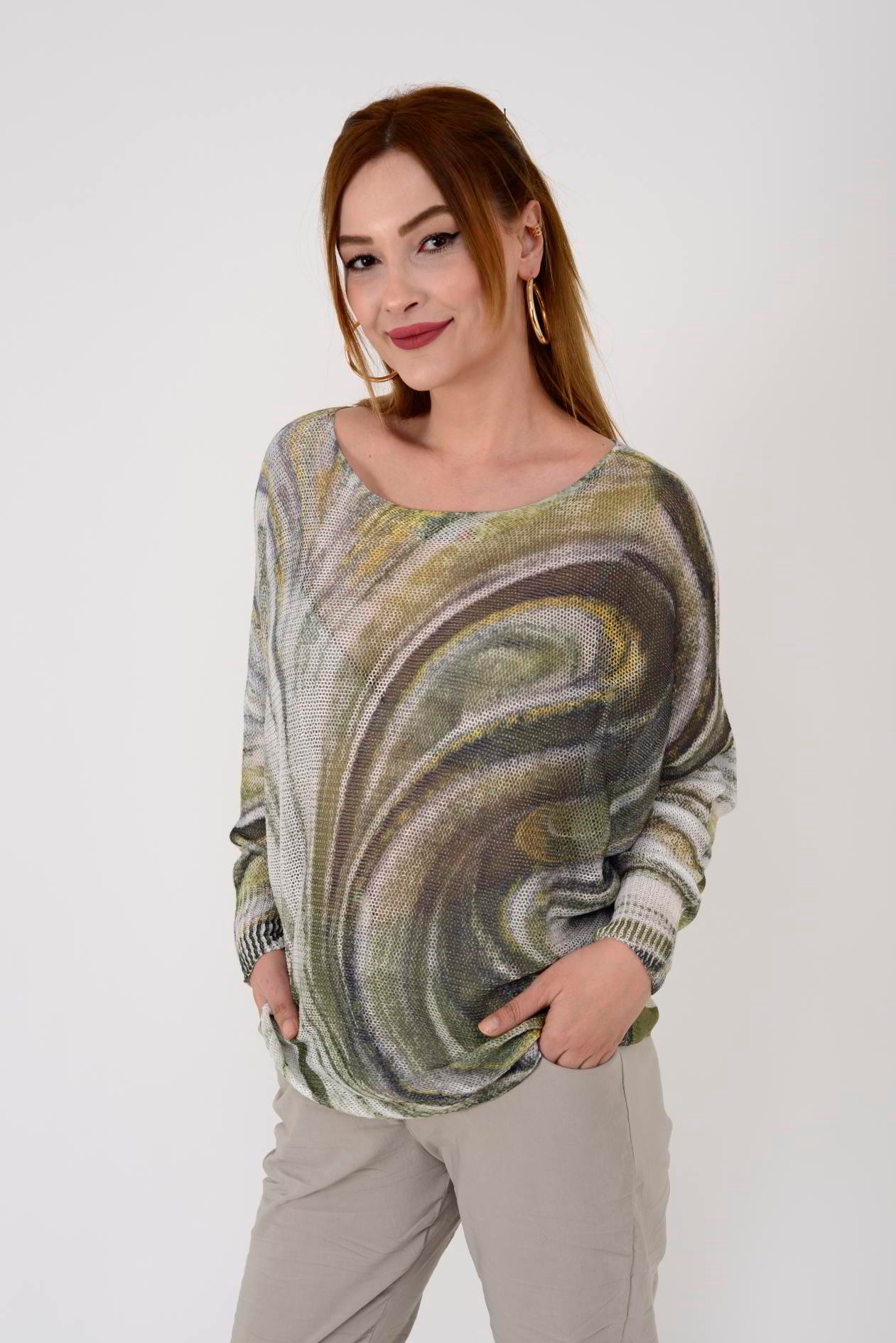 52000-38 MERRY DALGA DESEN MERSERİZE BLUZ