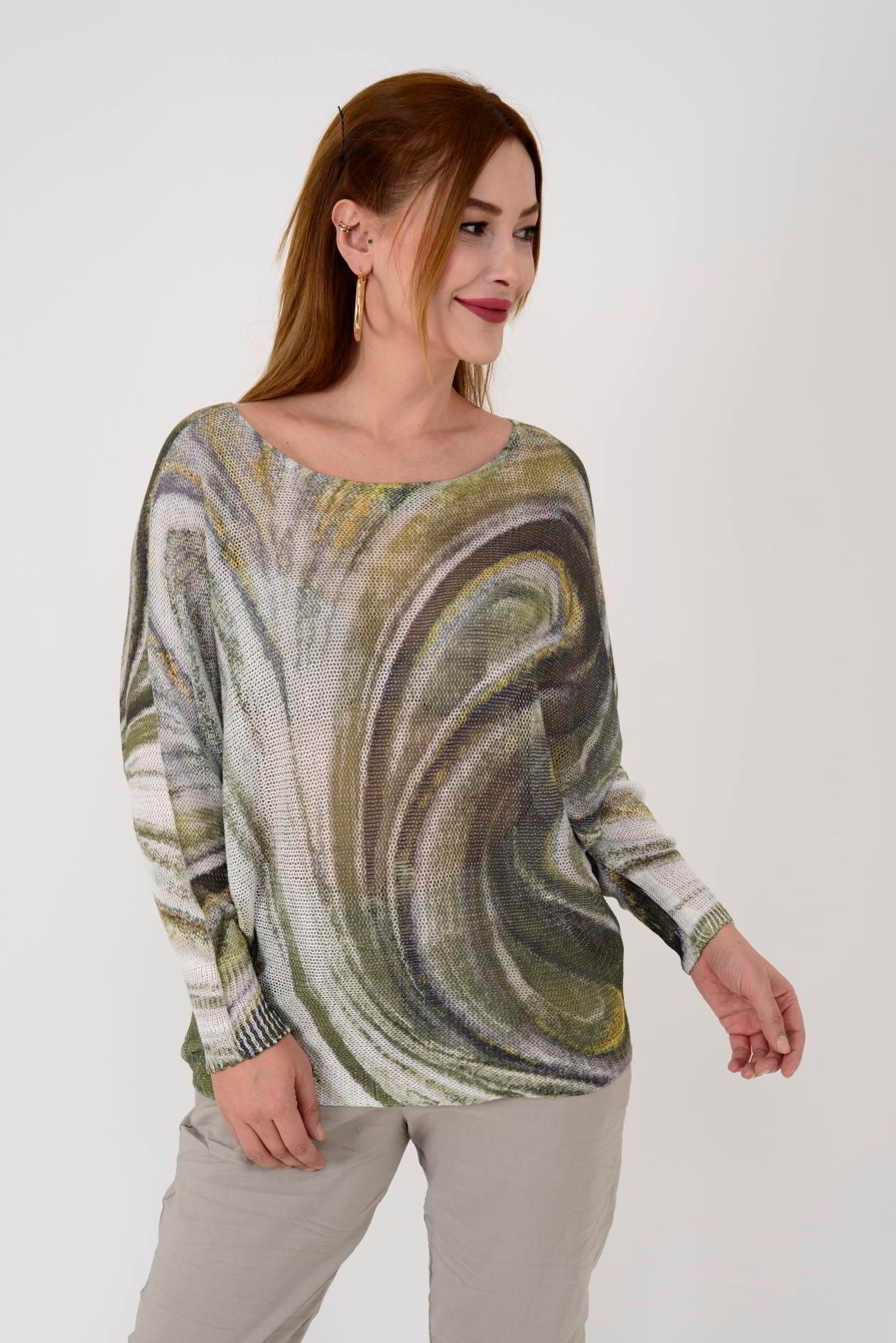 52000-38 MERRY DALGA DESEN MERSERİZE BLUZ