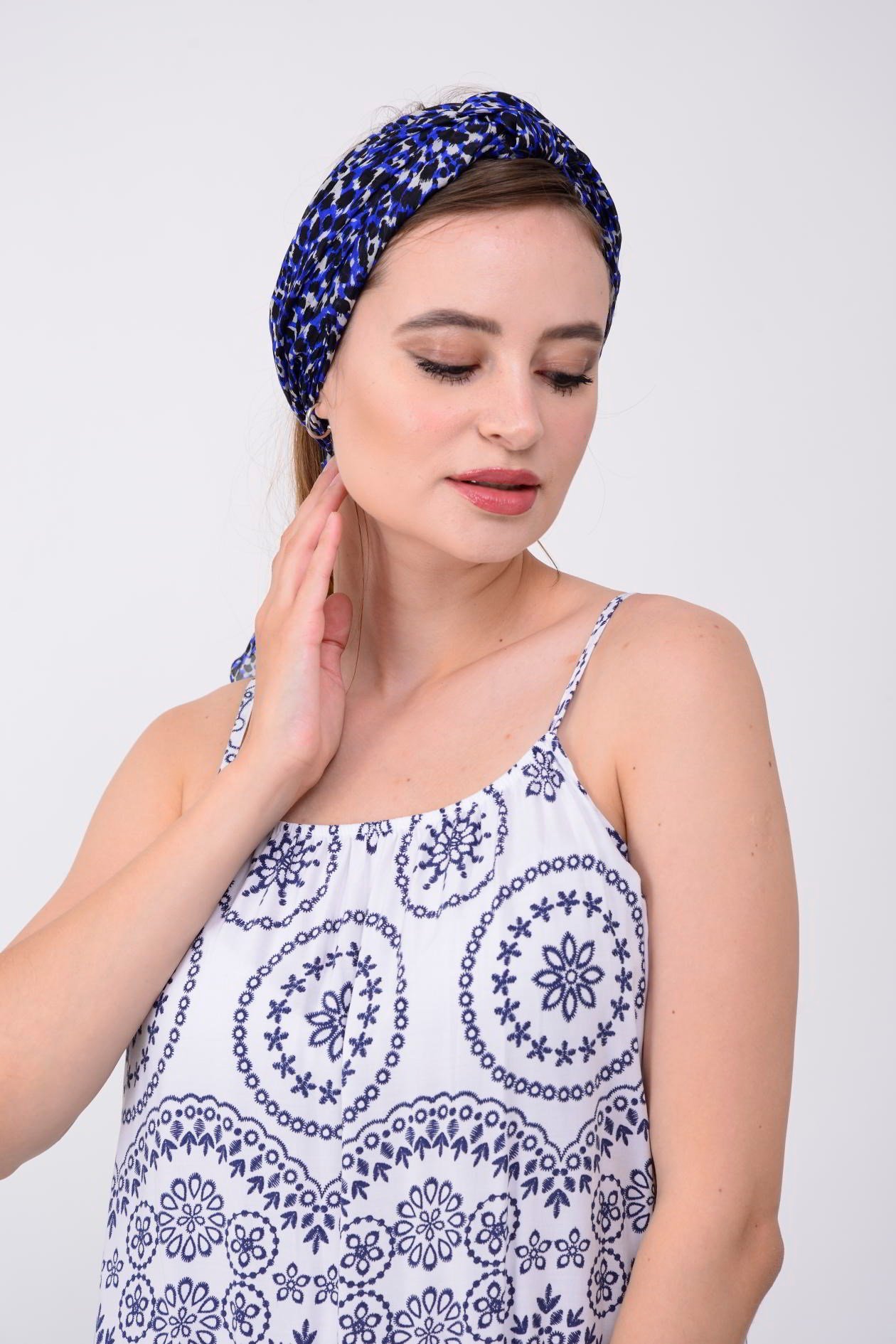 5665 BASKI DESEN ASKILI ELBİSE