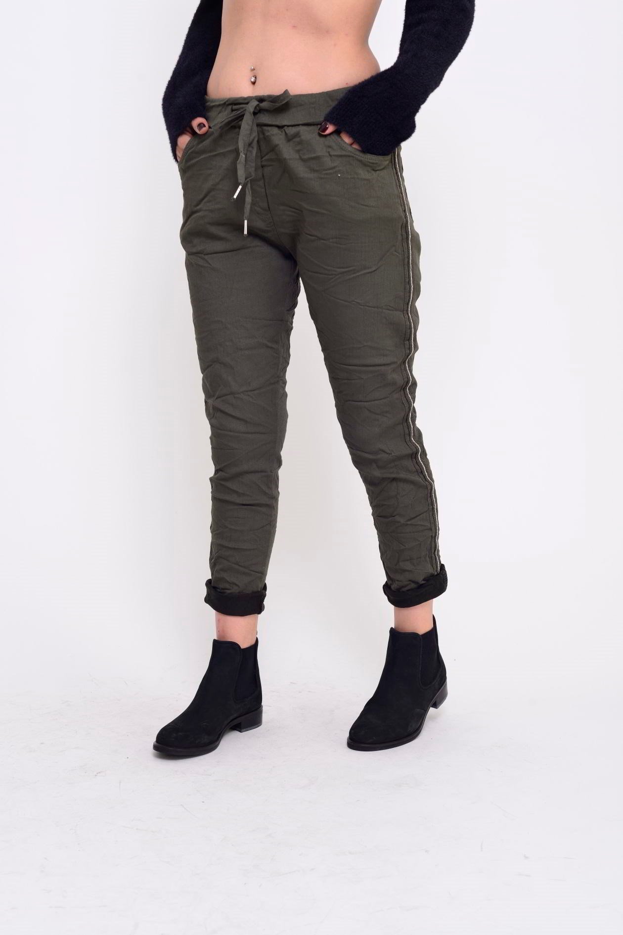60099 YANLARI İŞLEMELİ GABARDİN PANTOLON