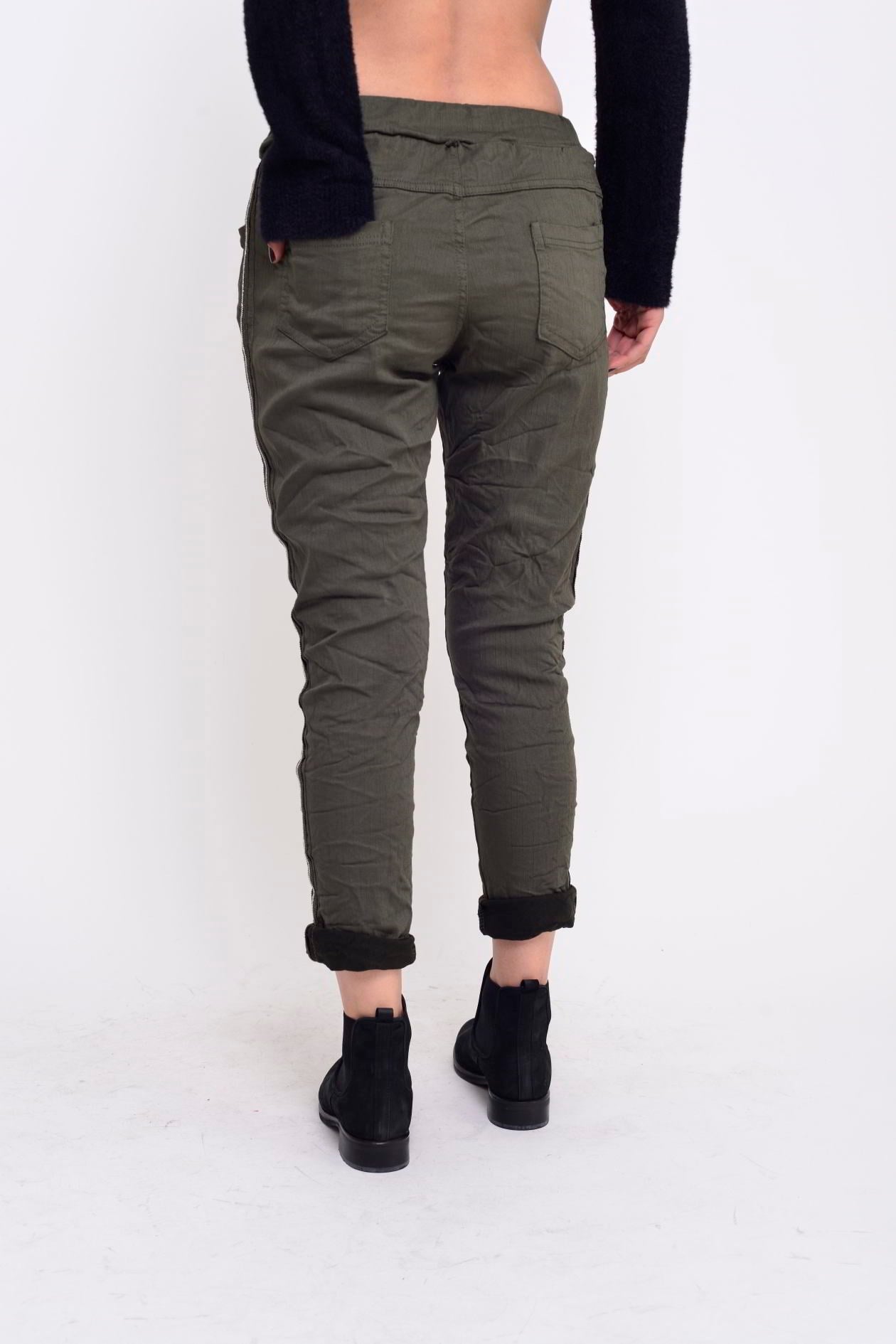 60099 YANLARI İŞLEMELİ GABARDİN PANTOLON