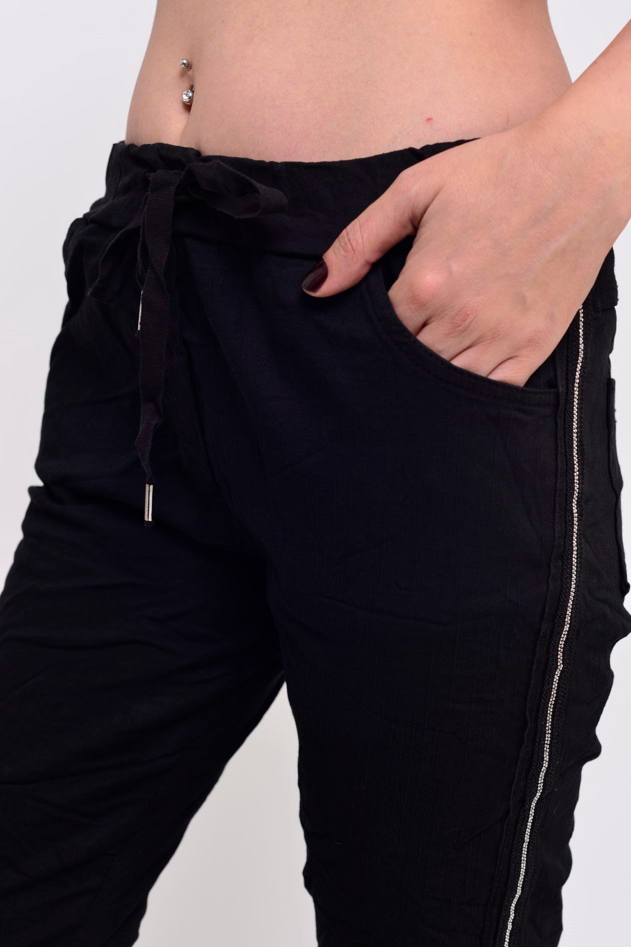 60099 YANLARI İŞLEMELİ GABARDİN PANTOLON