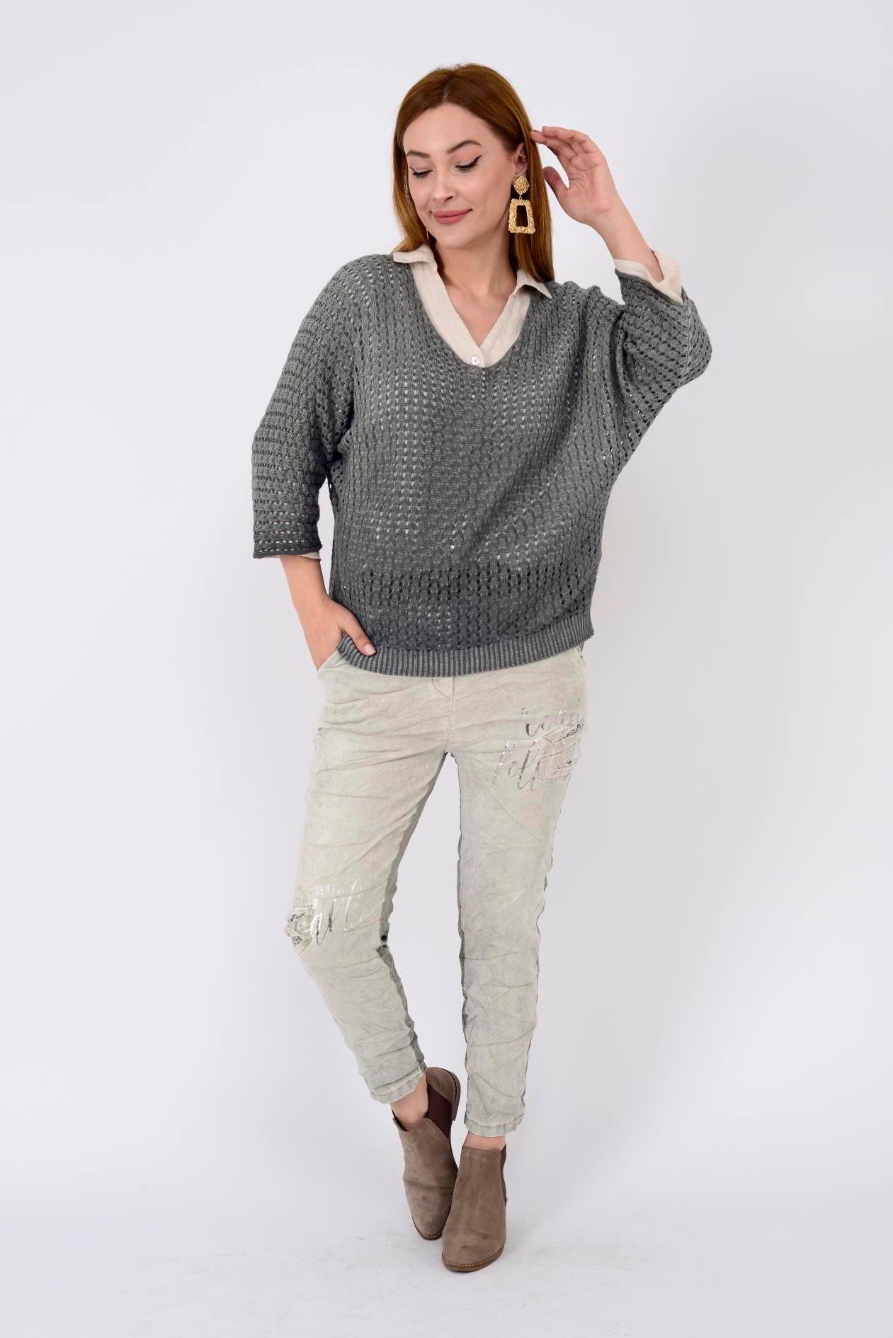 6018 V YAKA MERSERİZE BLUZ