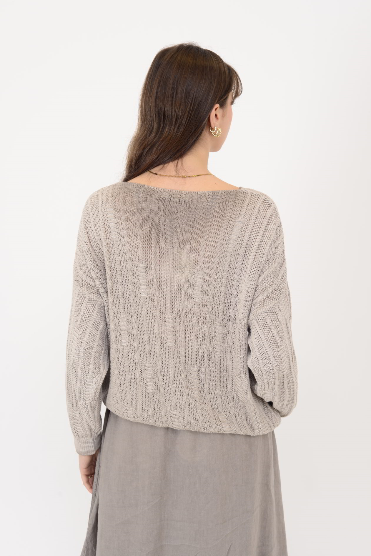 6046 V YAKA MERSERİZE BLUZ