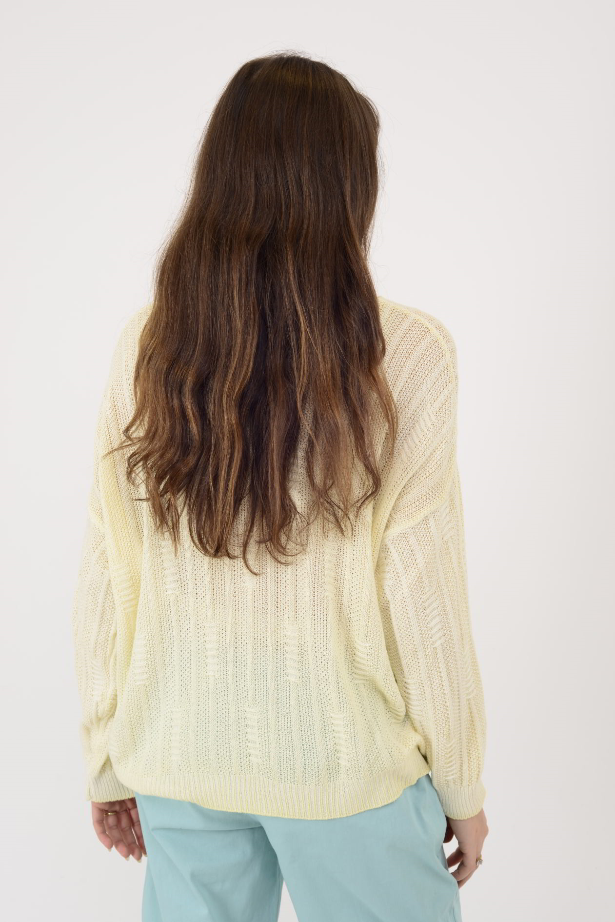 6046 V YAKA MERSERİZE BLUZ