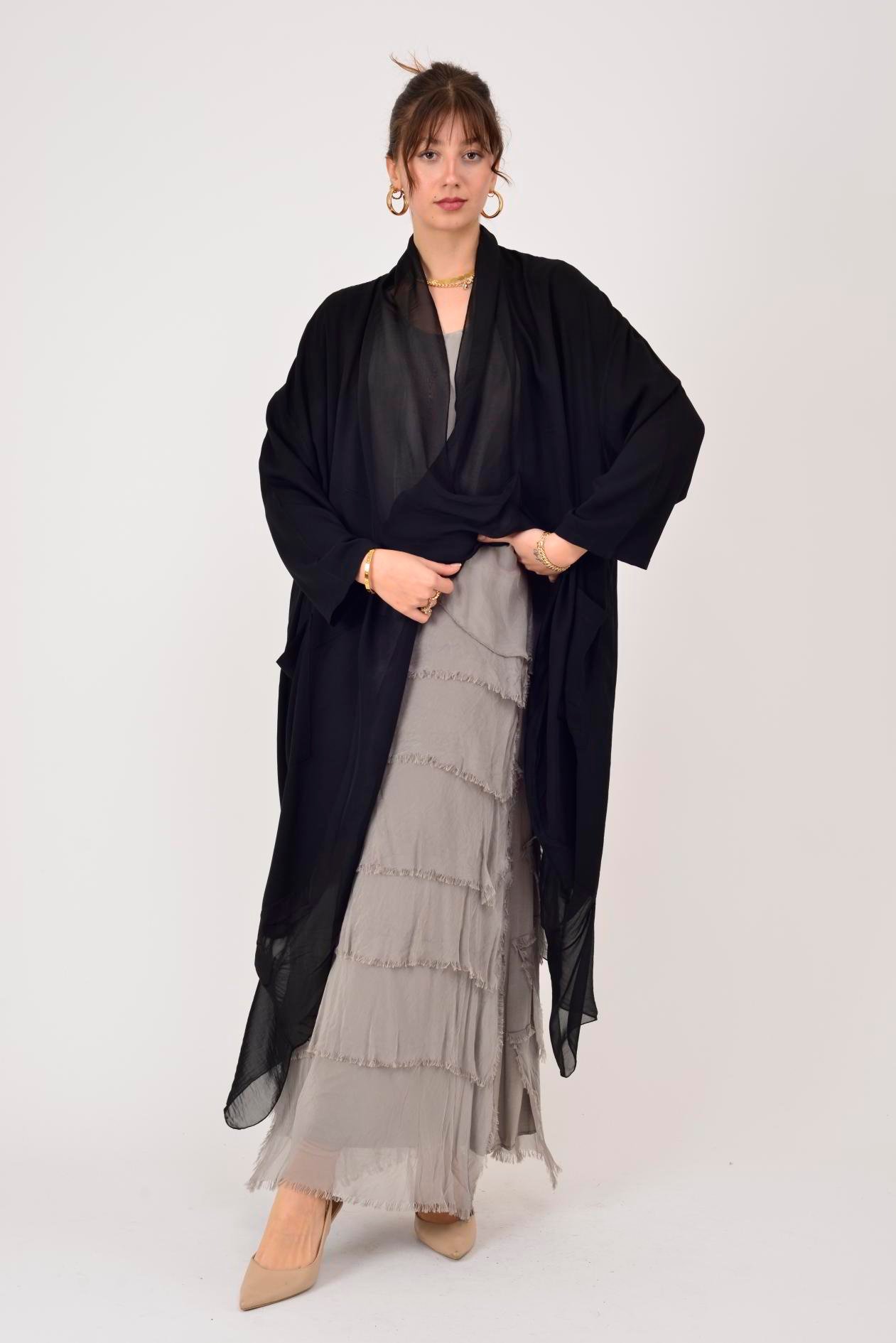 6075 İPEK DETAYLI ŞAL YAKA TUNİK BLUZ