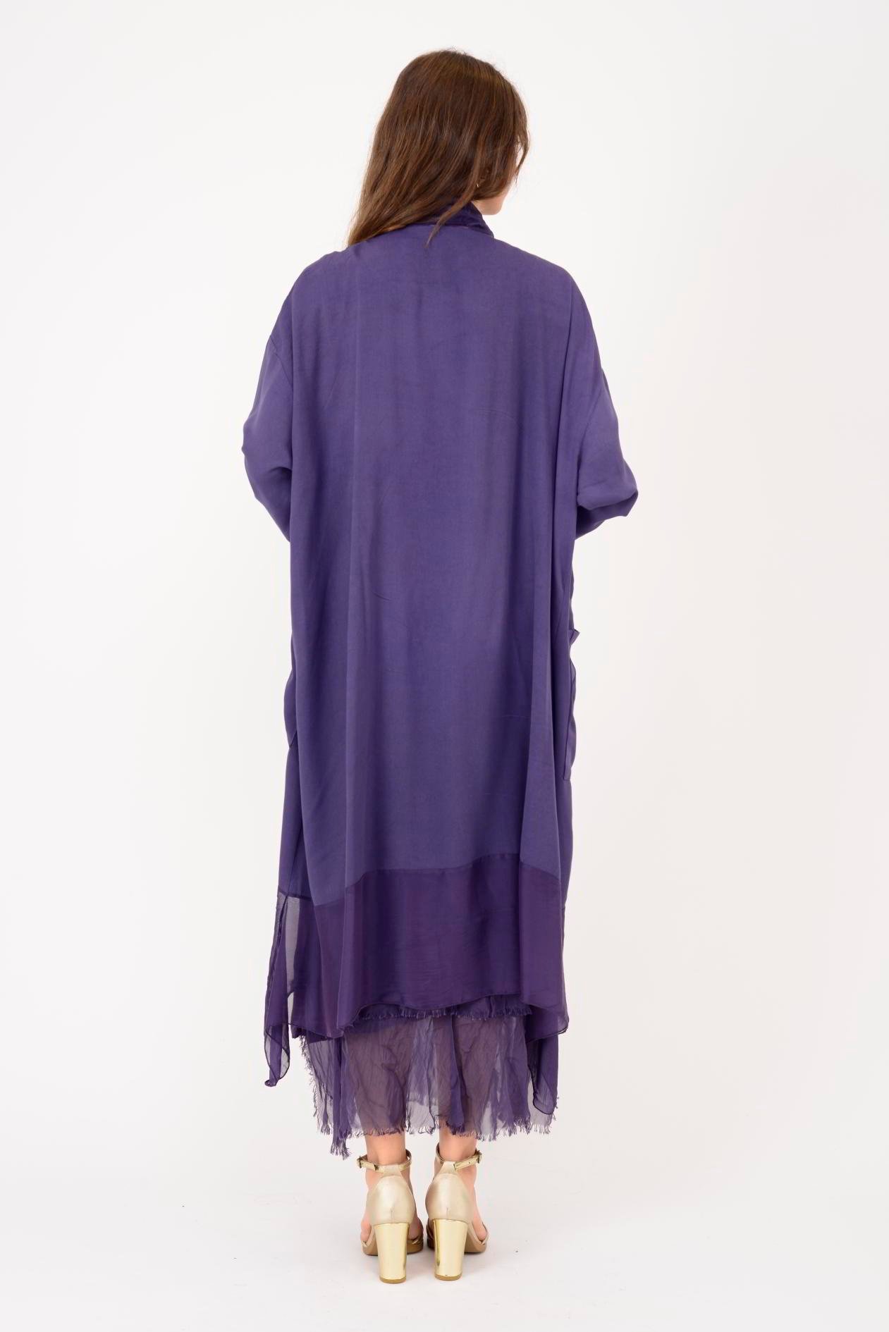 6075 İPEK DETAYLI ŞAL YAKA TUNİK BLUZ