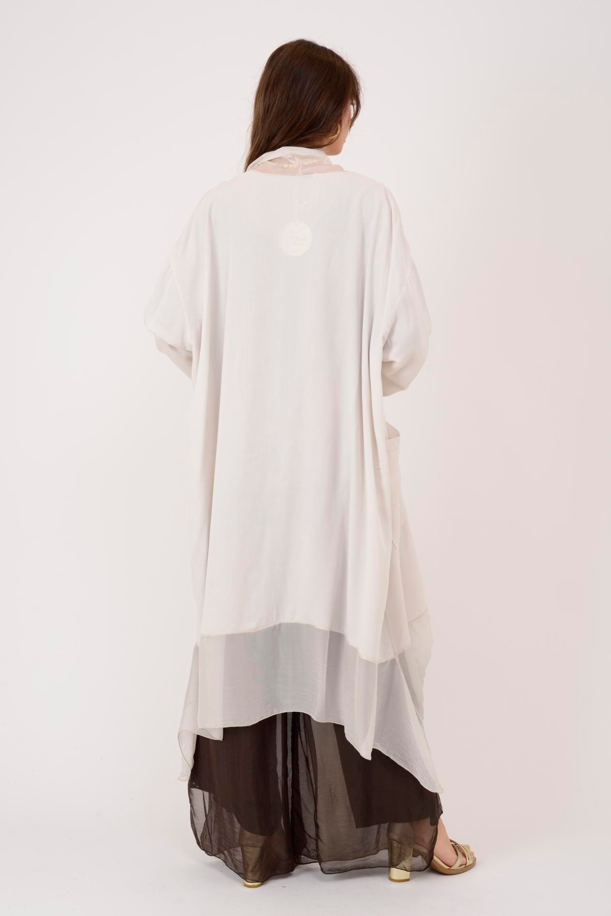 6075 İPEK DETAYLI ŞAL YAKA TUNİK BLUZ