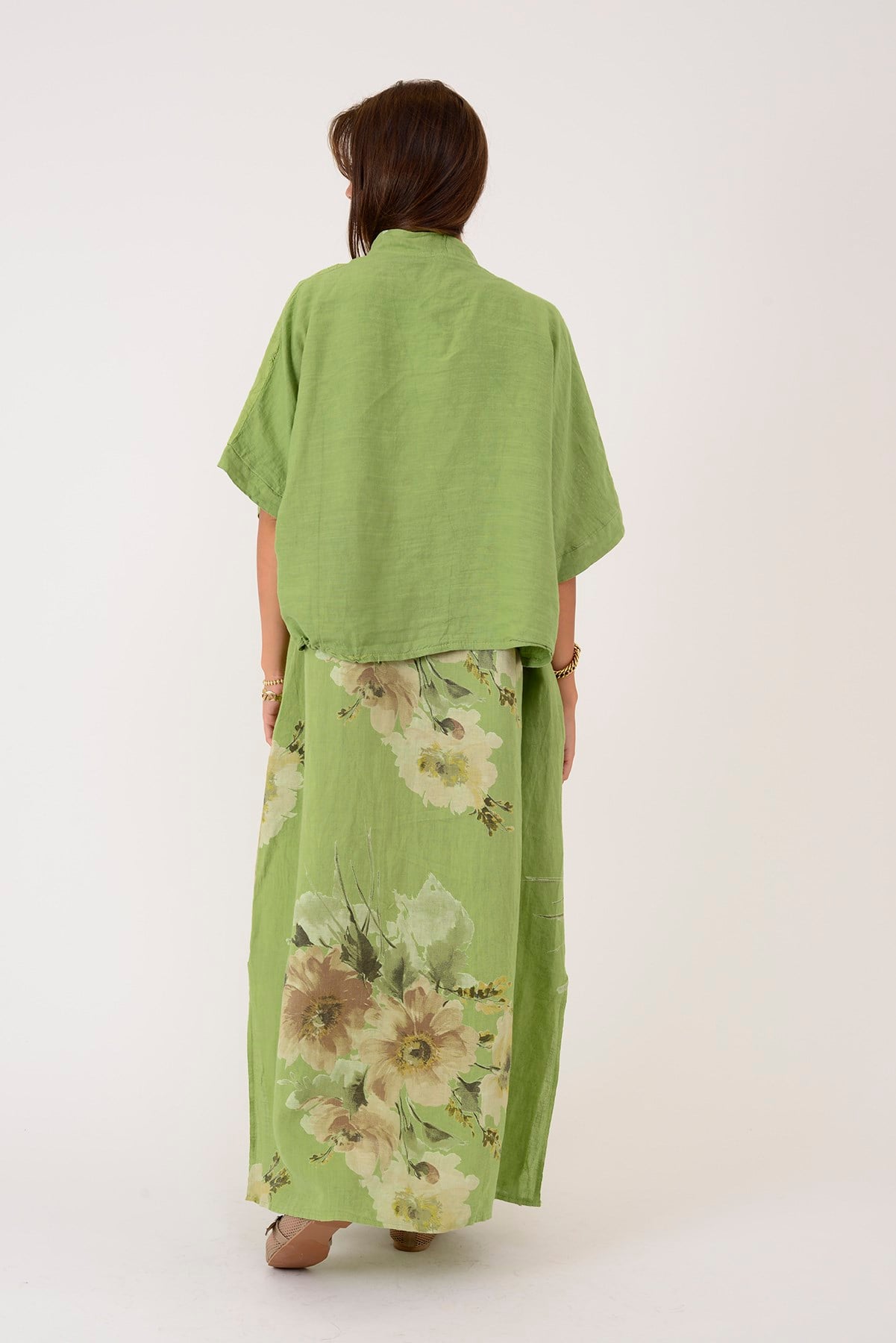 62189 BUKET DESEN BOLERO DETAYLI 2'Lİ KETEN TAKIM