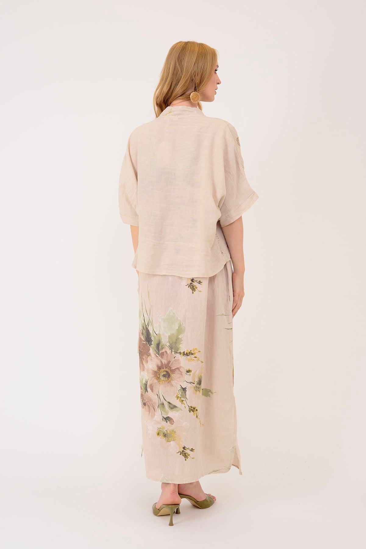62189 BUKET DESEN BOLERO DETAYLI 2'Lİ KETEN TAKIM