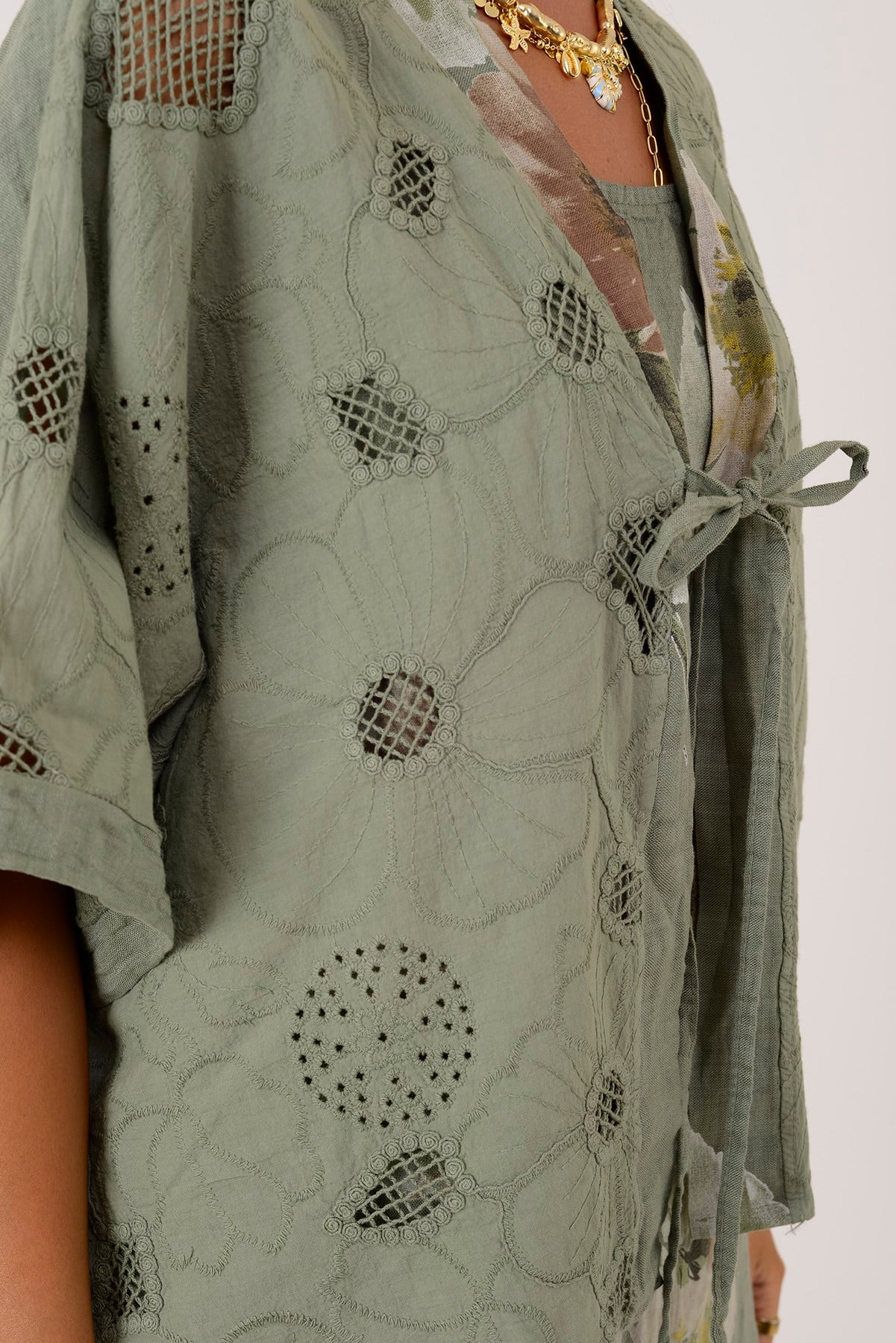 62189 BUKET DESEN BOLERO DETAYLI 2'Lİ KETEN TAKIM